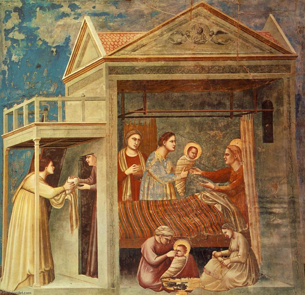 Wikioo.org - The Encyclopedia of Fine Arts - Painting, Artwork by Giotto Di Bondone - Scrovegni - [07] - The Birth of the Virgin