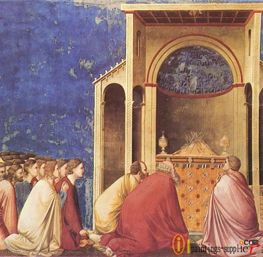 Wikioo.org - The Encyclopedia of Fine Arts - Painting, Artwork by Giotto Di Bondone - Scrovegni - [10] - Prayer of the Suitors