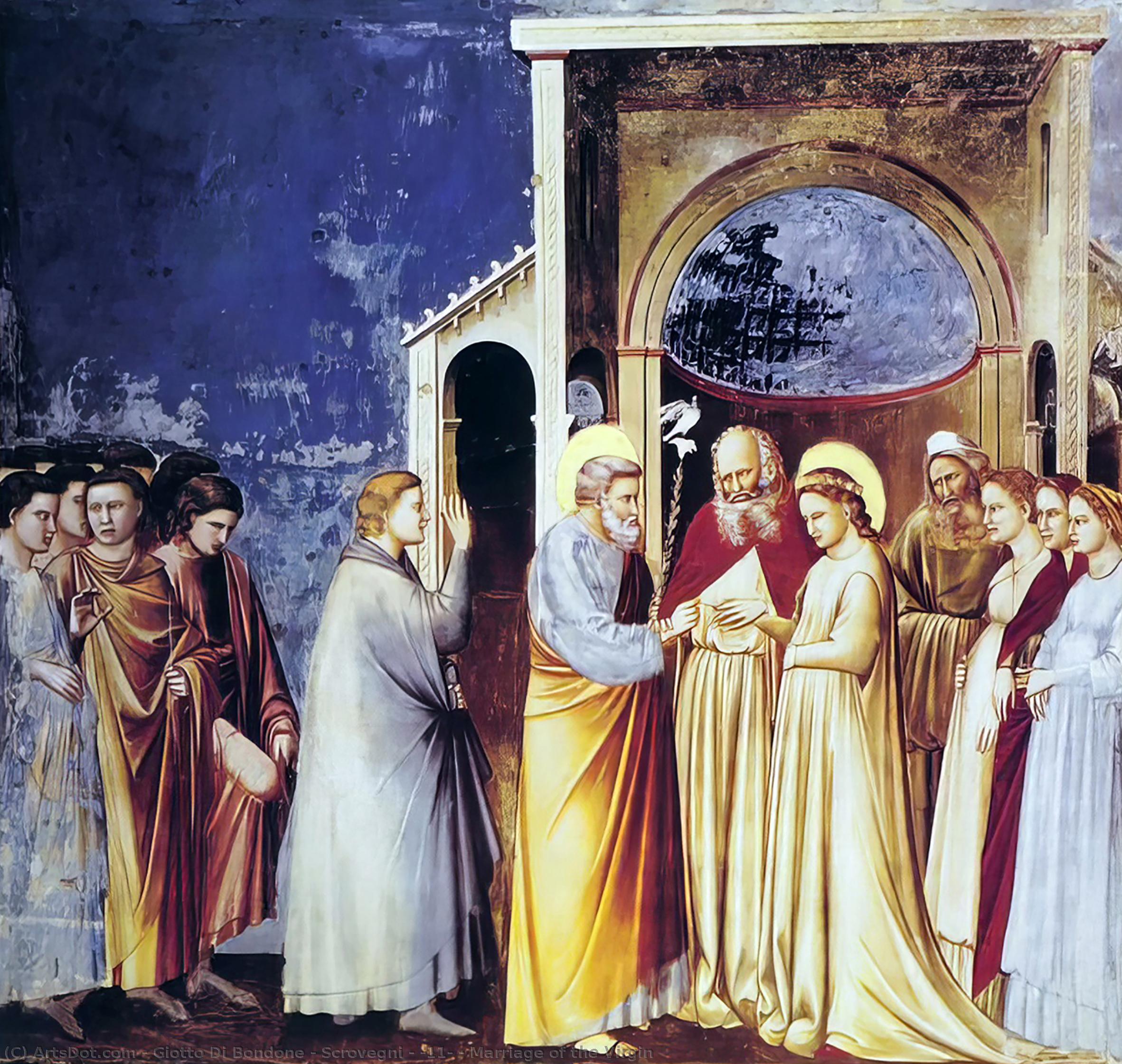 Wikioo.org - The Encyclopedia of Fine Arts - Painting, Artwork by Giotto Di Bondone - Scrovegni - [11] - Marriage of the Virgin