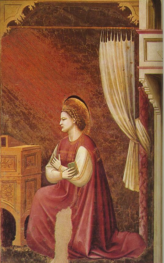 WikiOO.org - Enciklopedija dailės - Tapyba, meno kuriniai Giotto Di Bondone - Scrovegni - [15] - The Virgin Receiving the Message