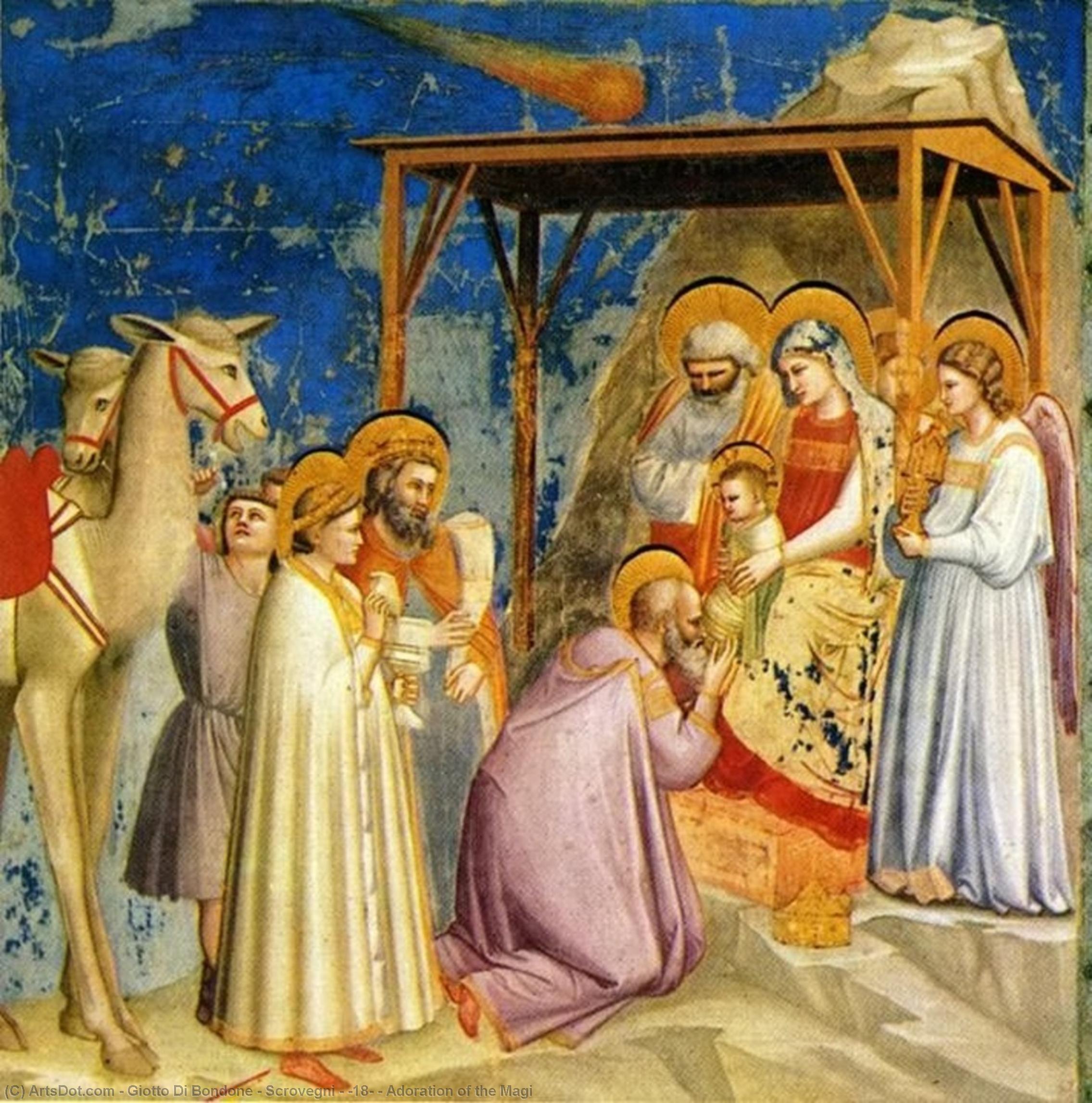 Wikoo.org - موسوعة الفنون الجميلة - اللوحة، العمل الفني Giotto Di Bondone - Scrovegni - [18] - Adoration of the Magi