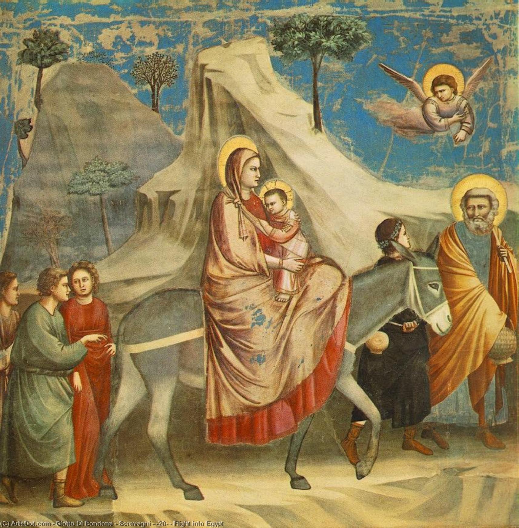 Wikioo.org - The Encyclopedia of Fine Arts - Painting, Artwork by Giotto Di Bondone - Scrovegni - [20] - Flight into Egypt