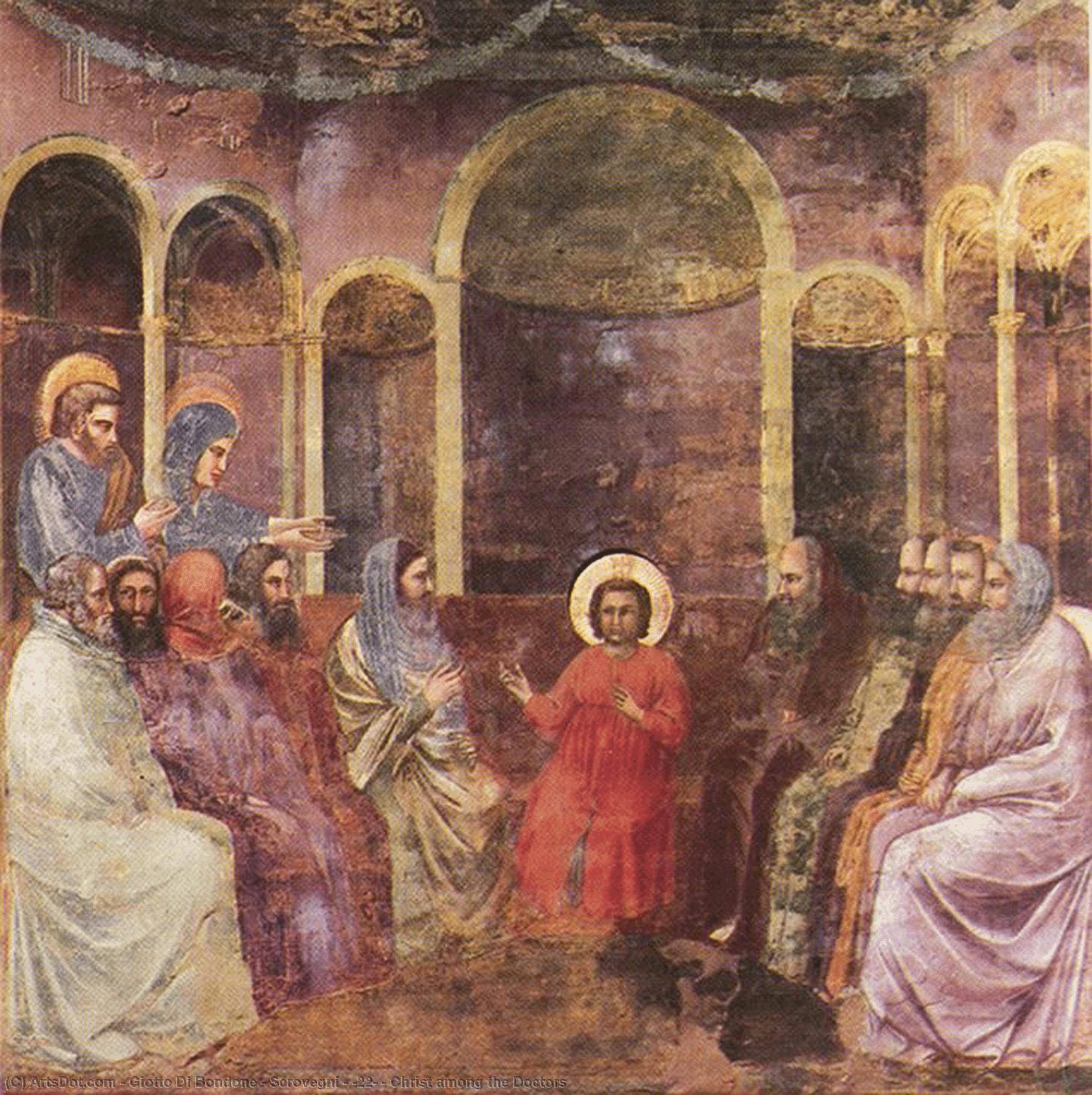 Wikioo.org - Encyklopedia Sztuk Pięknych - Malarstwo, Grafika Giotto Di Bondone - Scrovegni - [22] - Christ among the Doctors