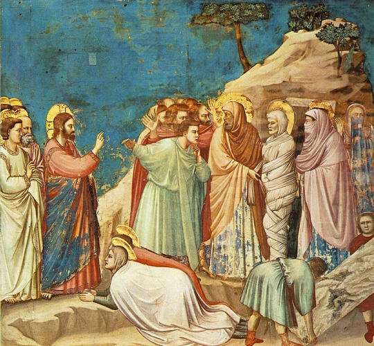 Wikioo.org - สารานุกรมวิจิตรศิลป์ - จิตรกรรม Giotto Di Bondone - Scrovegni - [25] - Raising of Lazarus