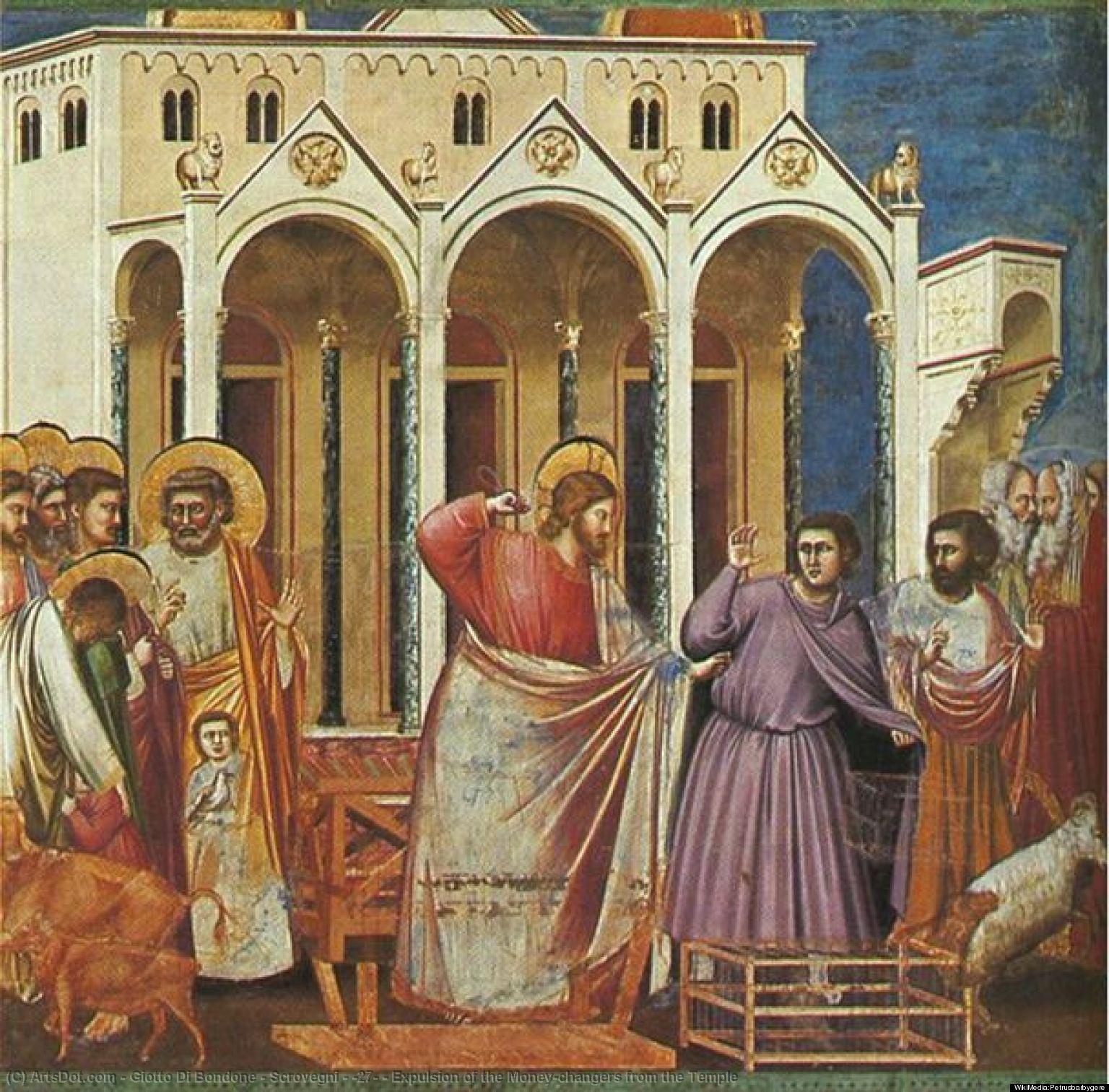 Wikioo.org – L'Enciclopedia delle Belle Arti - Pittura, Opere di Giotto Di Bondone - Scrovegni - [ 27 ] - Espulsione di il Money-changers dal Tempiale