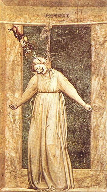 Wikioo.org – L'Enciclopedia delle Belle Arti - Pittura, Opere di Giotto Di Bondone - Scrovegni - [ 47 ] - Disperazione