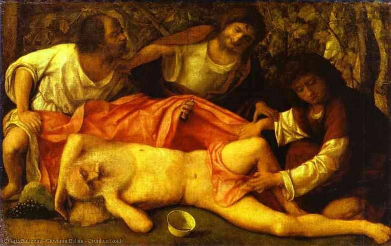 Wikioo.org – La Enciclopedia de las Bellas Artes - Pintura, Obras de arte de Giovanni Bellini - Borracho Noé
