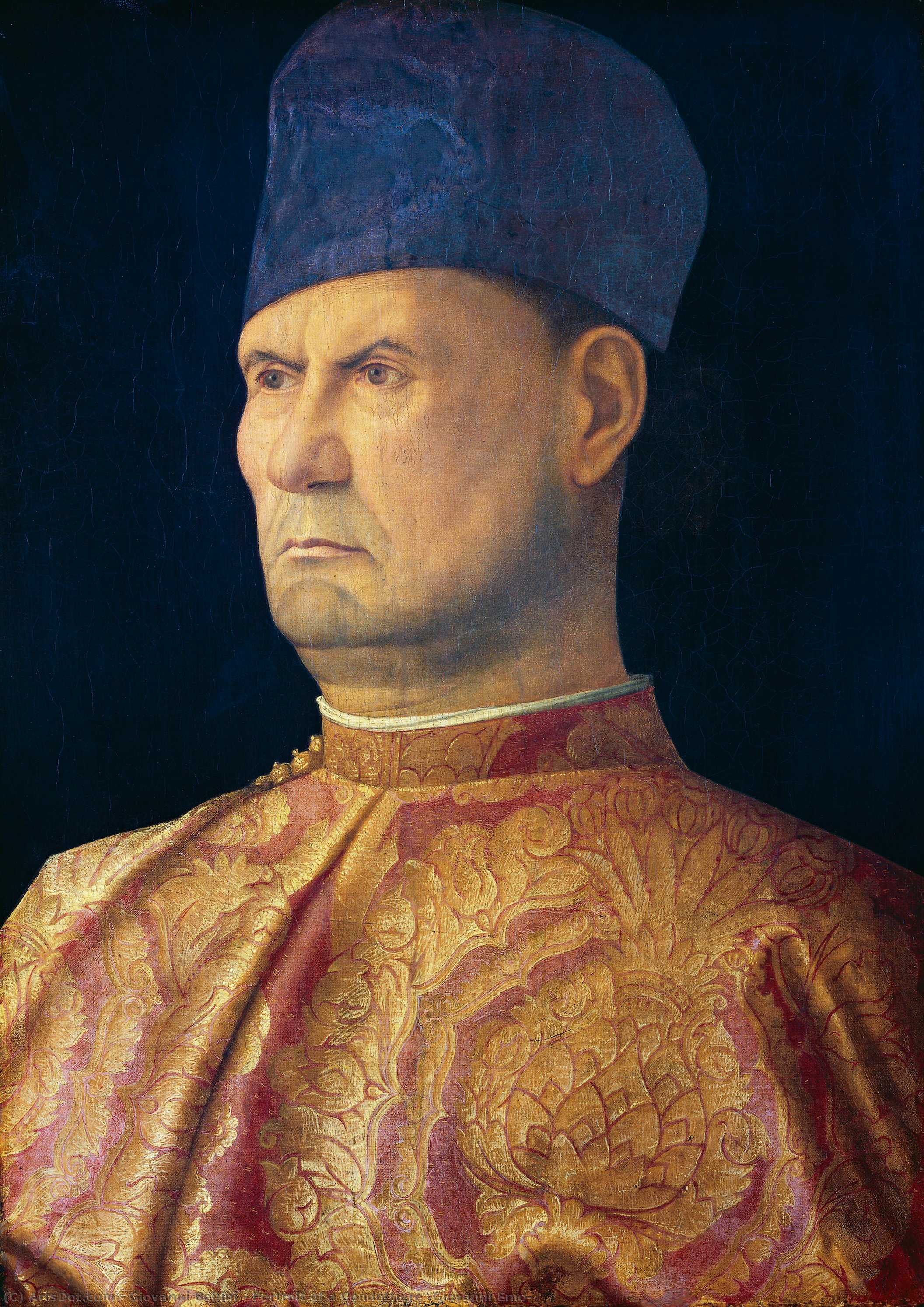 Wikioo.org – La Enciclopedia de las Bellas Artes - Pintura, Obras de arte de Giovanni Bellini - retrato de un condotiero ( giovanni emo )