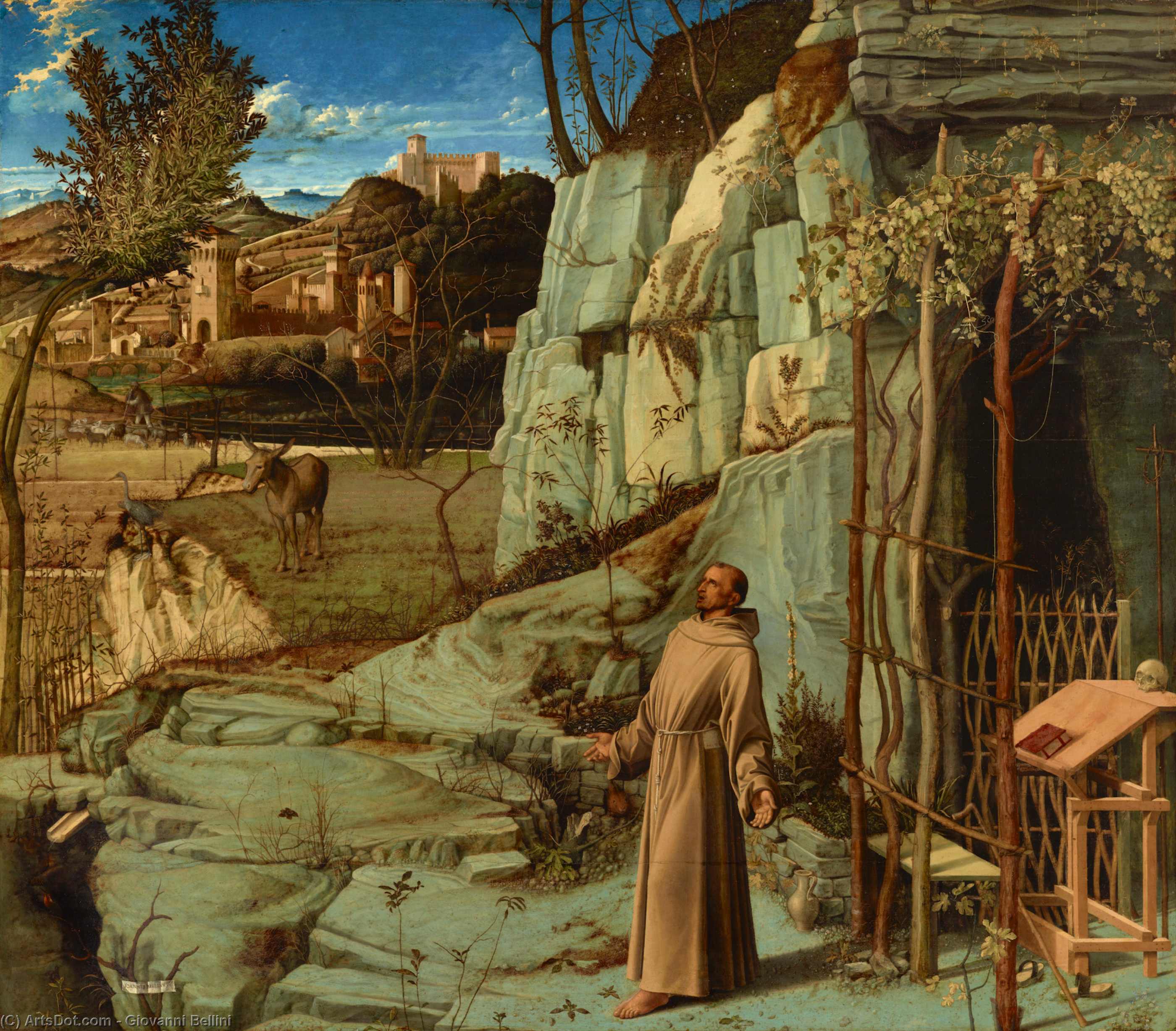 Wikioo.org - The Encyclopedia of Fine Arts - Painting, Artwork by Giovanni Bellini - St. Francis in the Wilderness