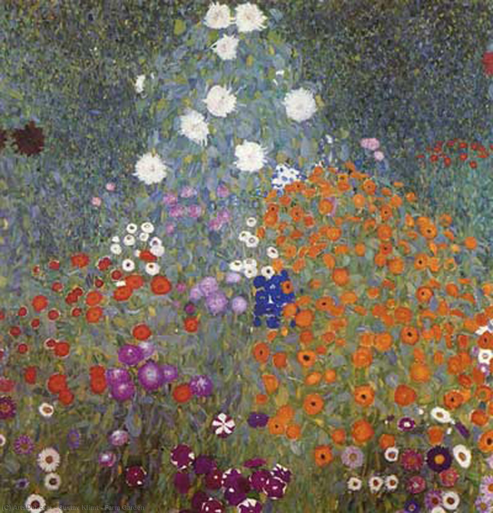 Wikoo.org - موسوعة الفنون الجميلة - اللوحة، العمل الفني Gustav Klimt - Farm Garden