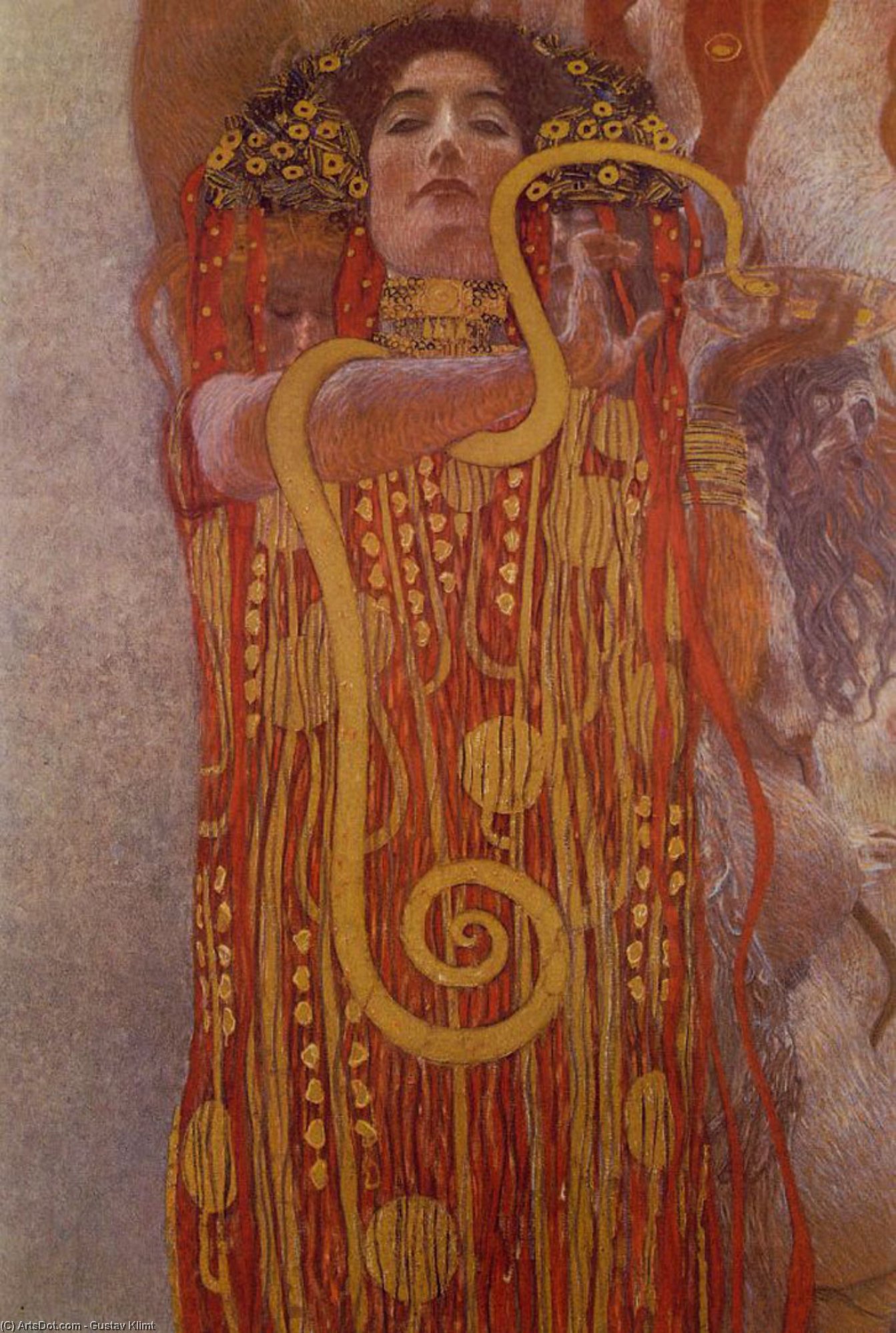 Wikioo.org – La Enciclopedia de las Bellas Artes - Pintura, Obras de arte de Gustav Klimt - Medicamento ( Hygieia )
