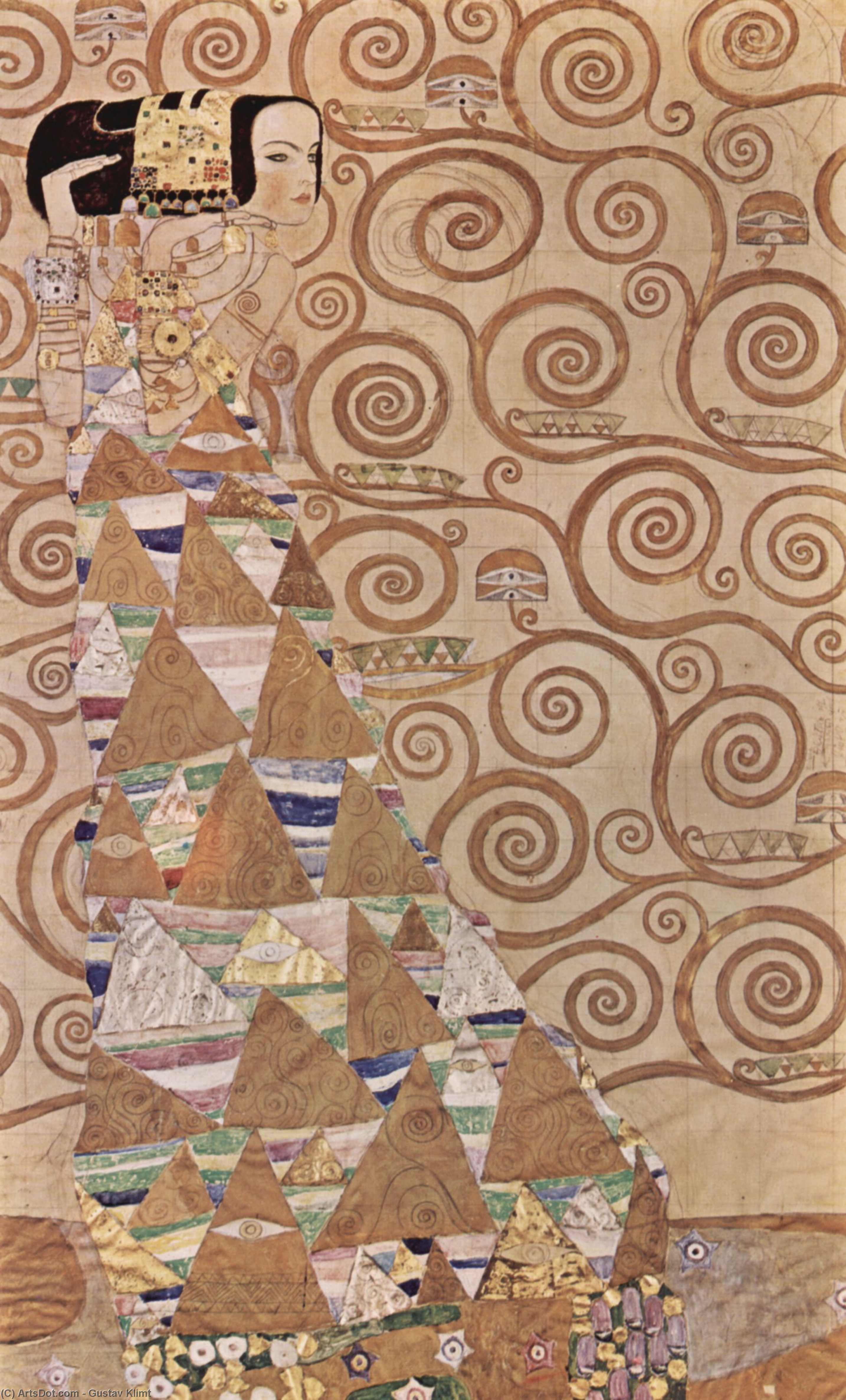 WikiOO.org - Encyclopedia of Fine Arts - Maleri, Artwork Gustav Klimt - Expectation