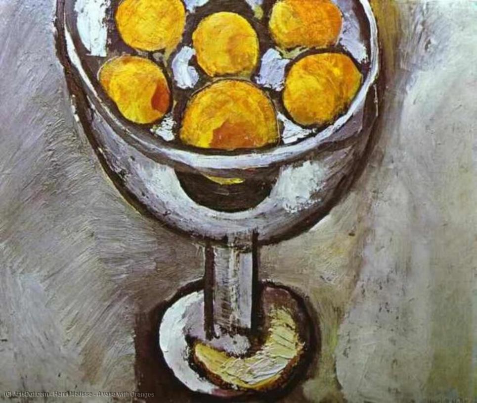 Wikioo.org - The Encyclopedia of Fine Arts - Painting, Artwork by Henri Matisse - A vase with Oranges
