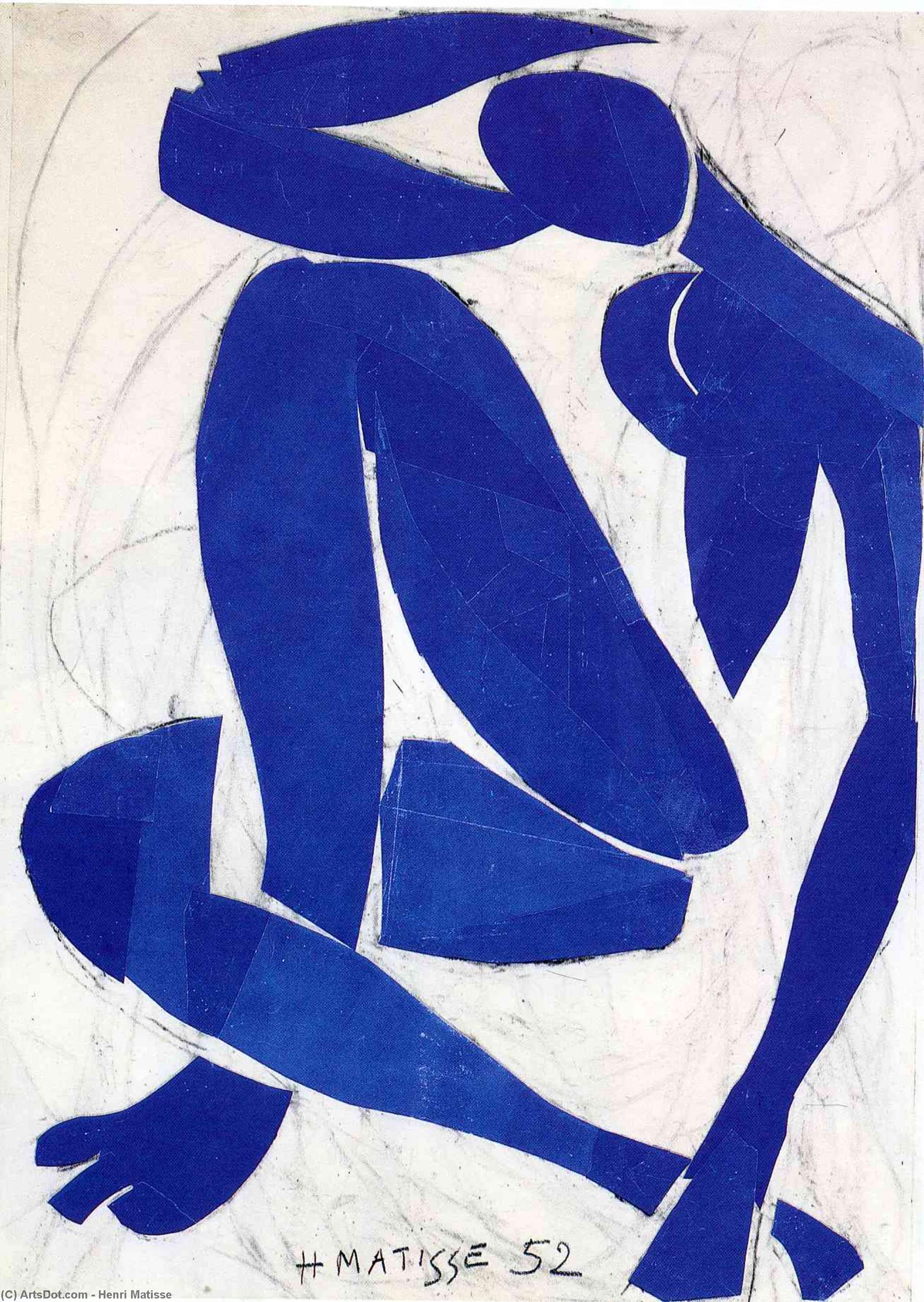 Wikoo.org - موسوعة الفنون الجميلة - اللوحة، العمل الفني Henri Matisse - Blue Nude IV