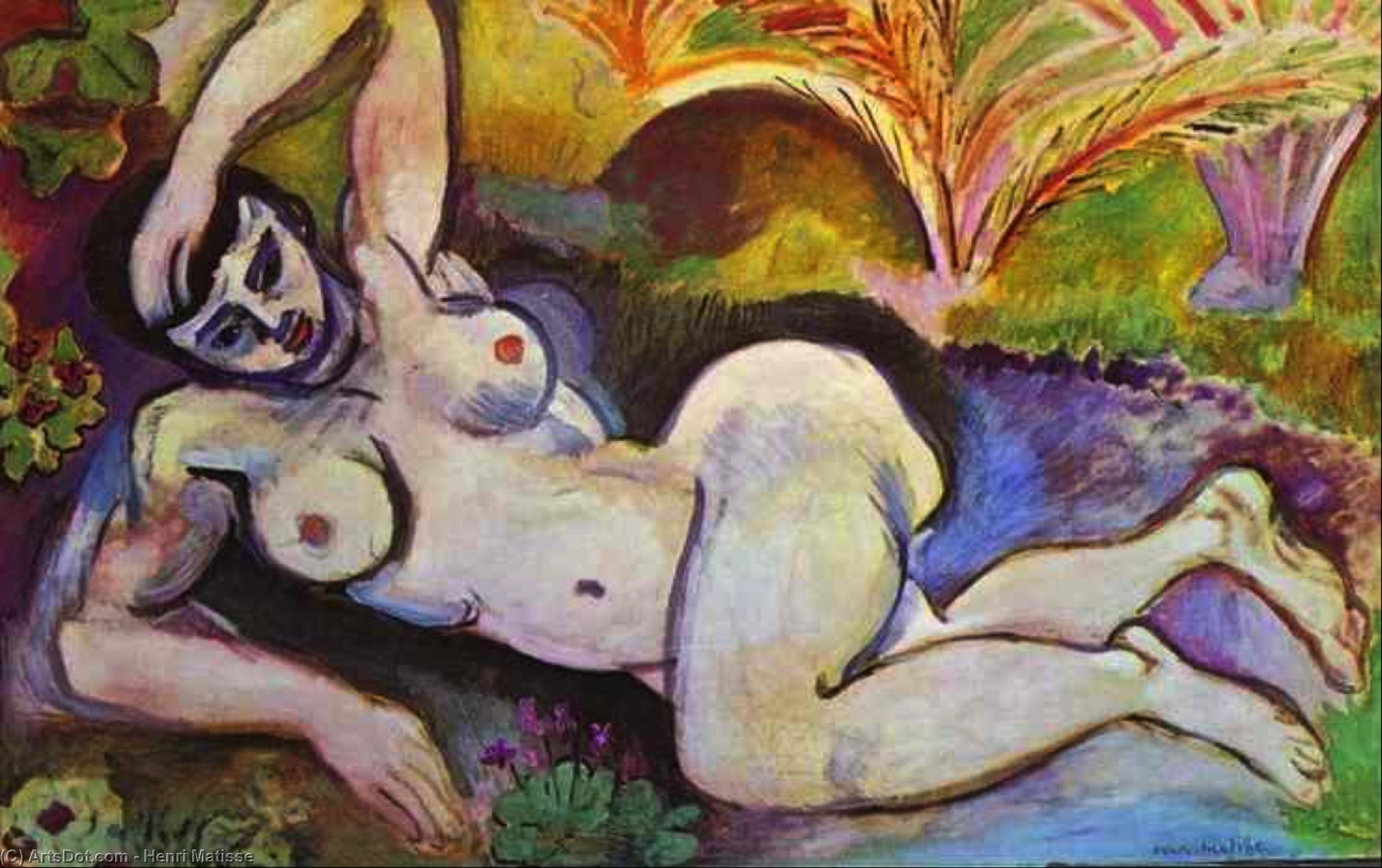 Wikoo.org - موسوعة الفنون الجميلة - اللوحة، العمل الفني Henri Matisse - Blue Nude. (Souvenir de Biskra)