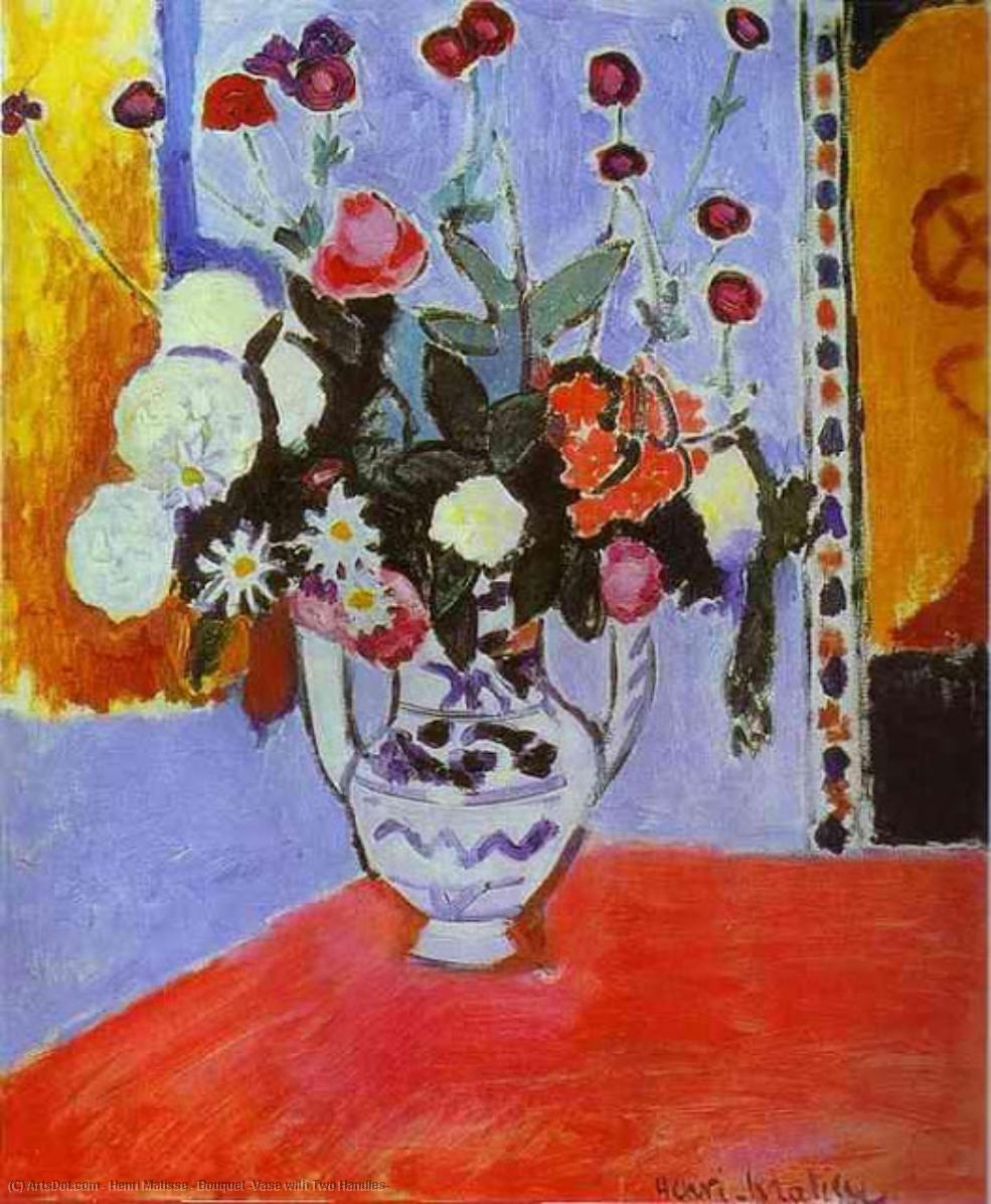 Wikioo.org - The Encyclopedia of Fine Arts - Painting, Artwork by Henri Matisse - Bouquet (Vase with Two Handles)