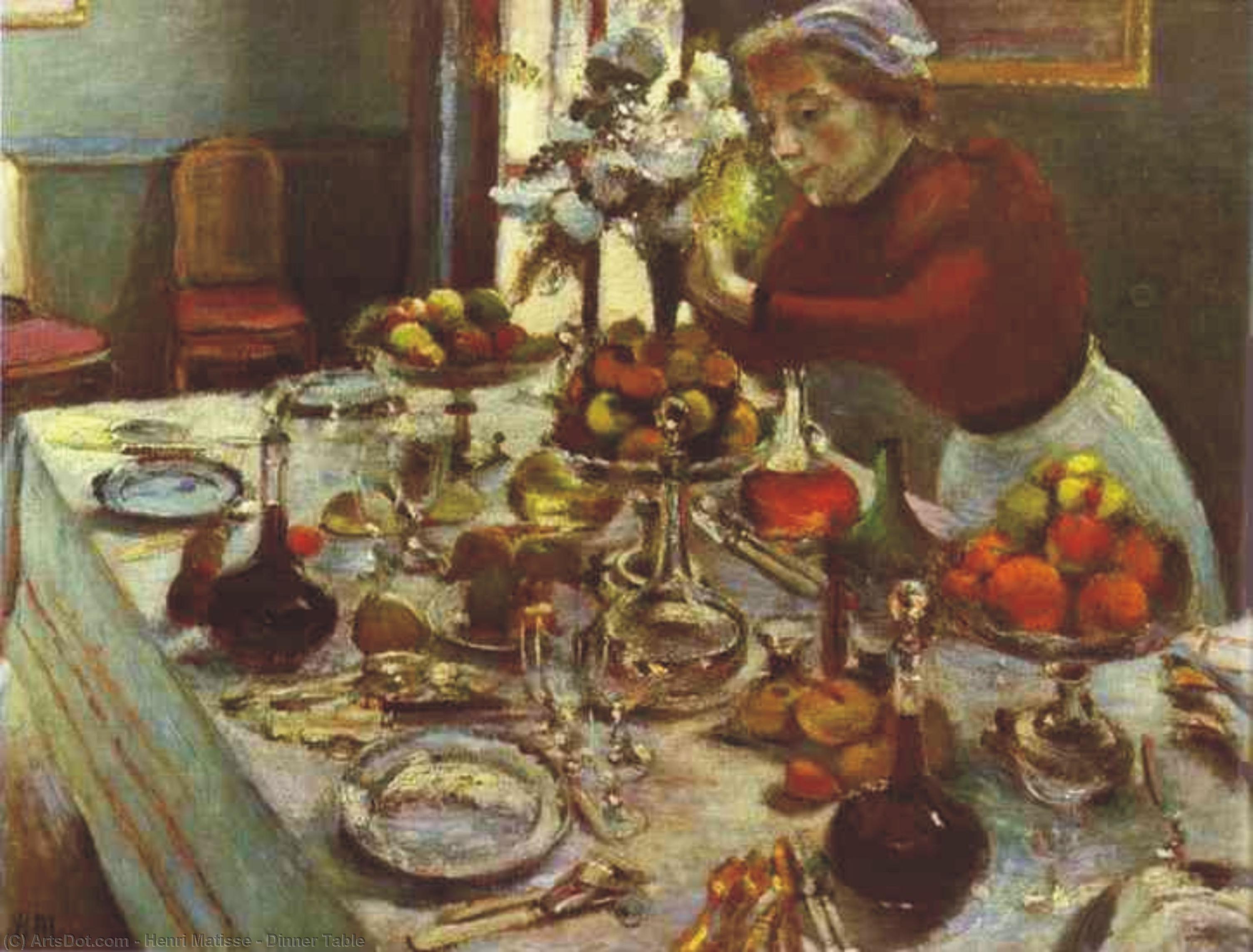Wikioo.org - Bách khoa toàn thư về mỹ thuật - Vẽ tranh, Tác phẩm nghệ thuật Henri Matisse - Dinner Table
