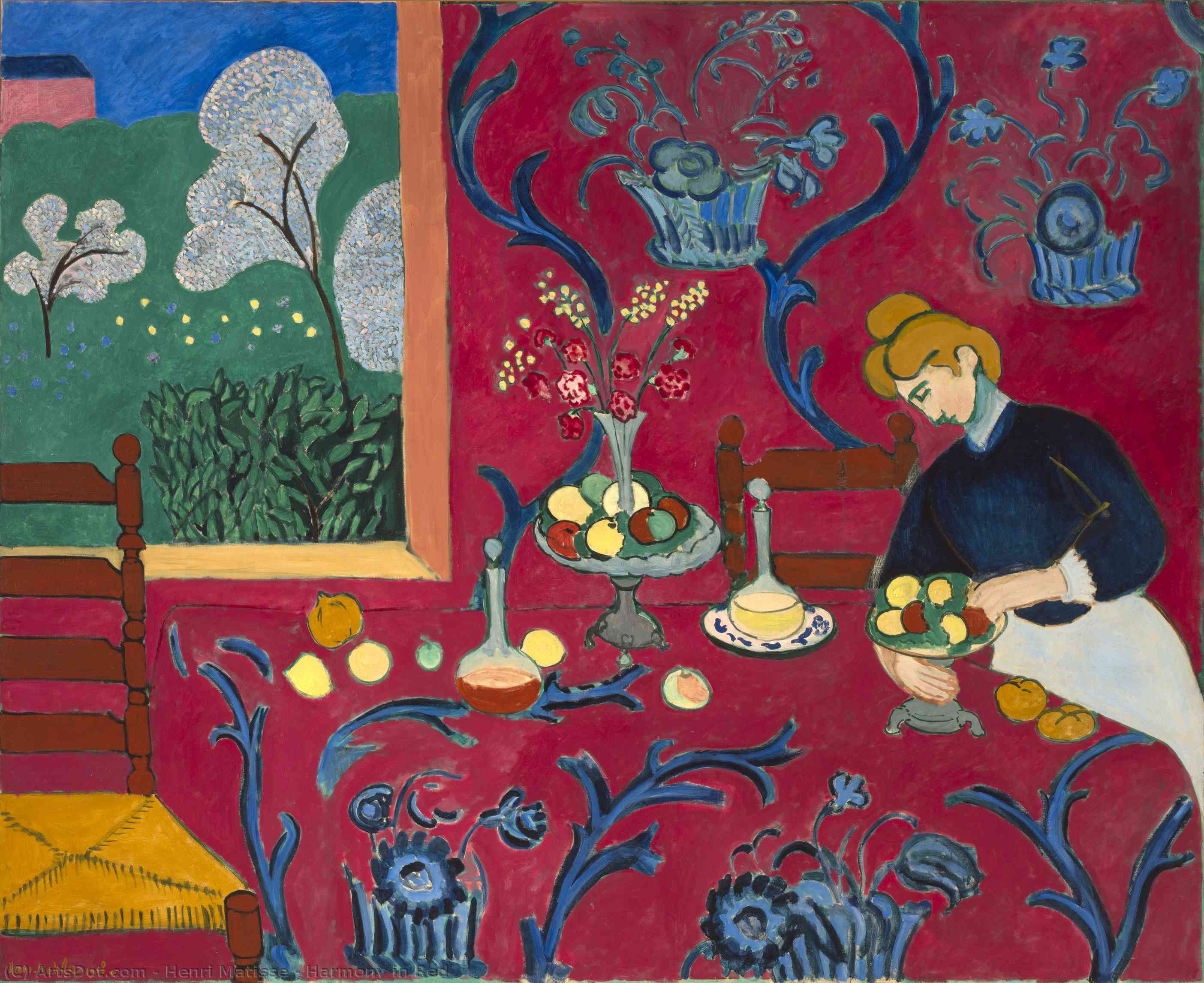 Wikioo.org – L'Encyclopédie des Beaux Arts - Peinture, Oeuvre de Henri Matisse - harmonie en rouge
