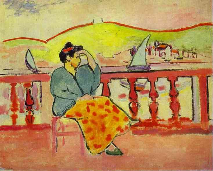 Wikioo.org - สารานุกรมวิจิตรศิลป์ - จิตรกรรม Henri Matisse - Lady on the Terrace