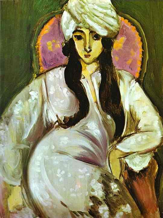 Wikoo.org - موسوعة الفنون الجميلة - اللوحة، العمل الفني Henri Matisse - Laurette in a White Turban