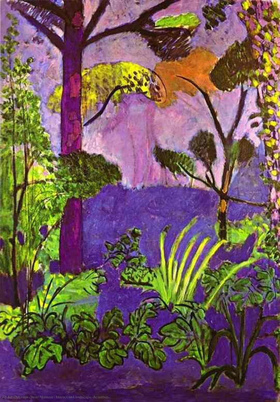 Wikoo.org - موسوعة الفنون الجميلة - اللوحة، العمل الفني Henri Matisse - Moroccan Landscape (Acanthus)