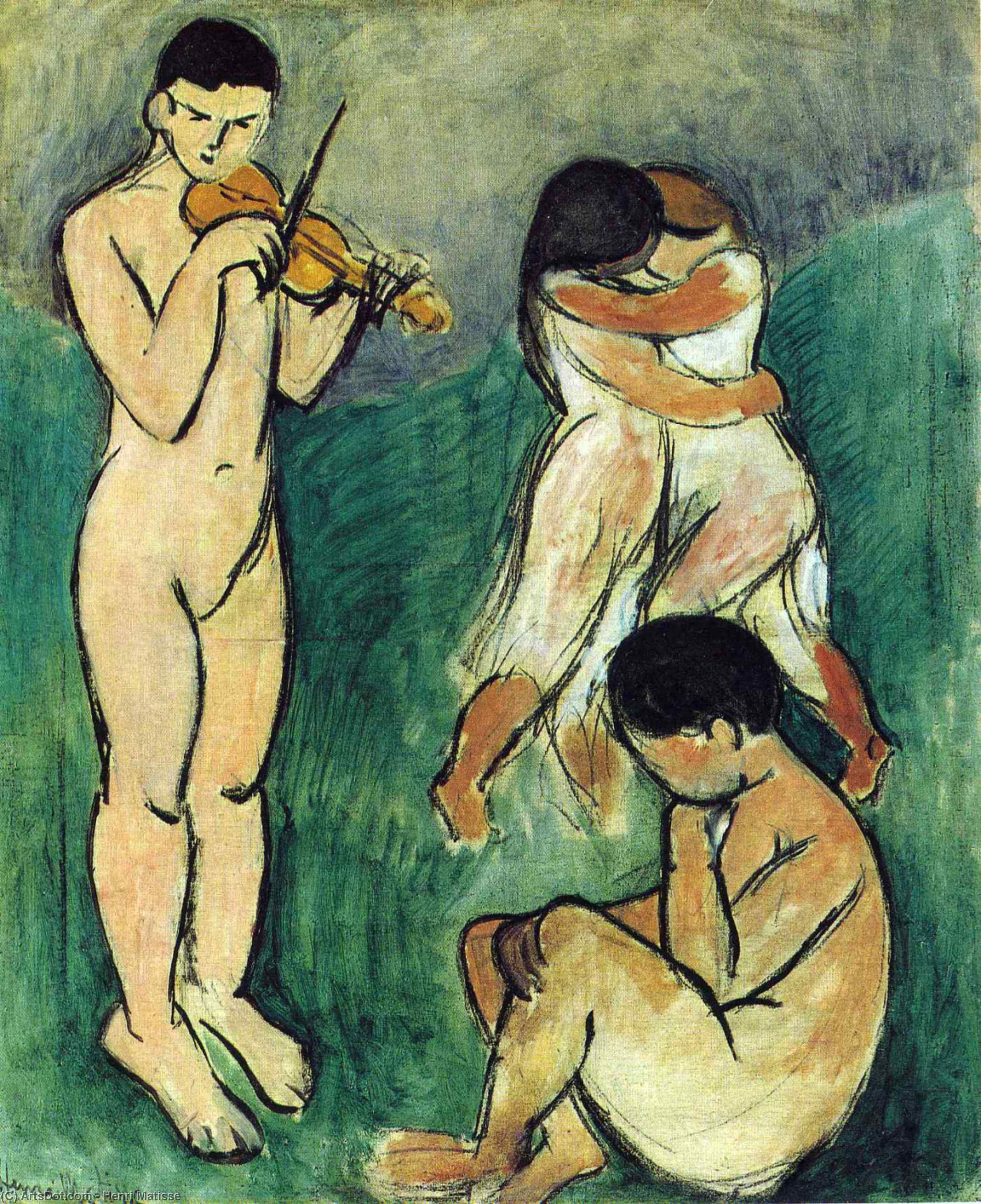 Wikoo.org - موسوعة الفنون الجميلة - اللوحة، العمل الفني Henri Matisse - Music (Sketch)