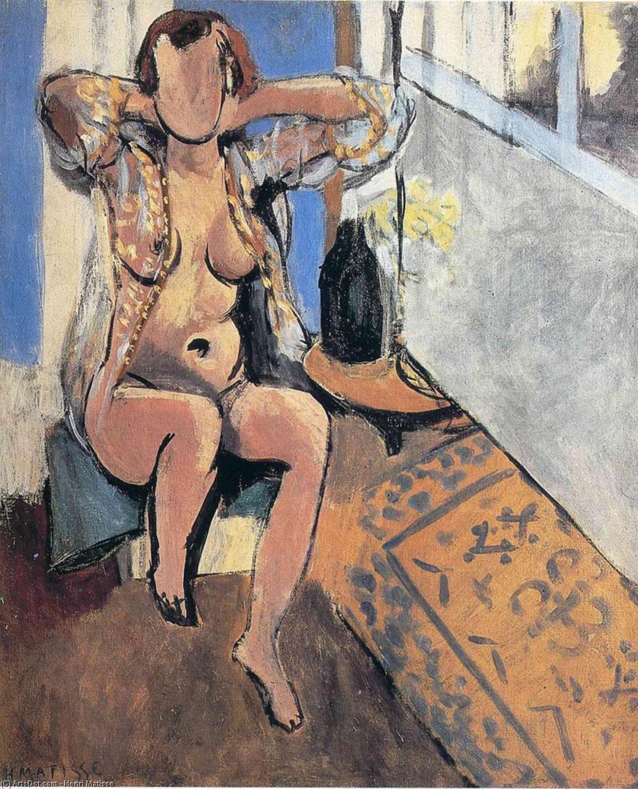 WikiOO.org - Encyclopedia of Fine Arts - Maalaus, taideteos Henri Matisse - Nude, Spanish Carpet