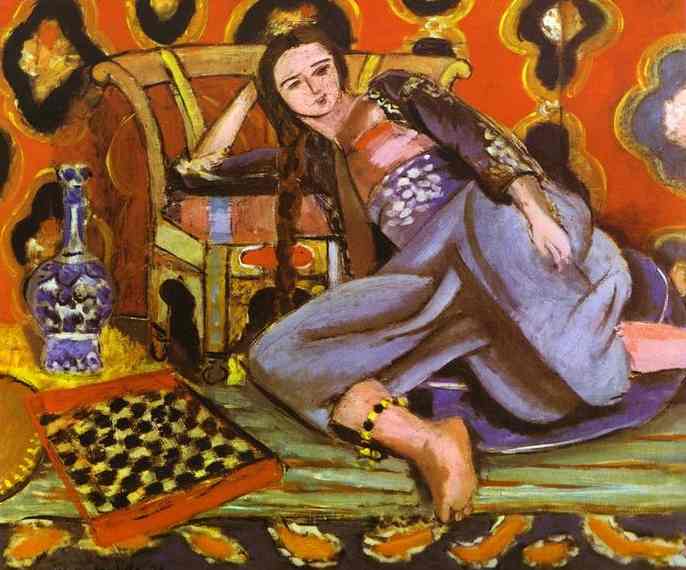 Wikoo.org - موسوعة الفنون الجميلة - اللوحة، العمل الفني Henri Matisse - Odalisque on a Turkish Sofa