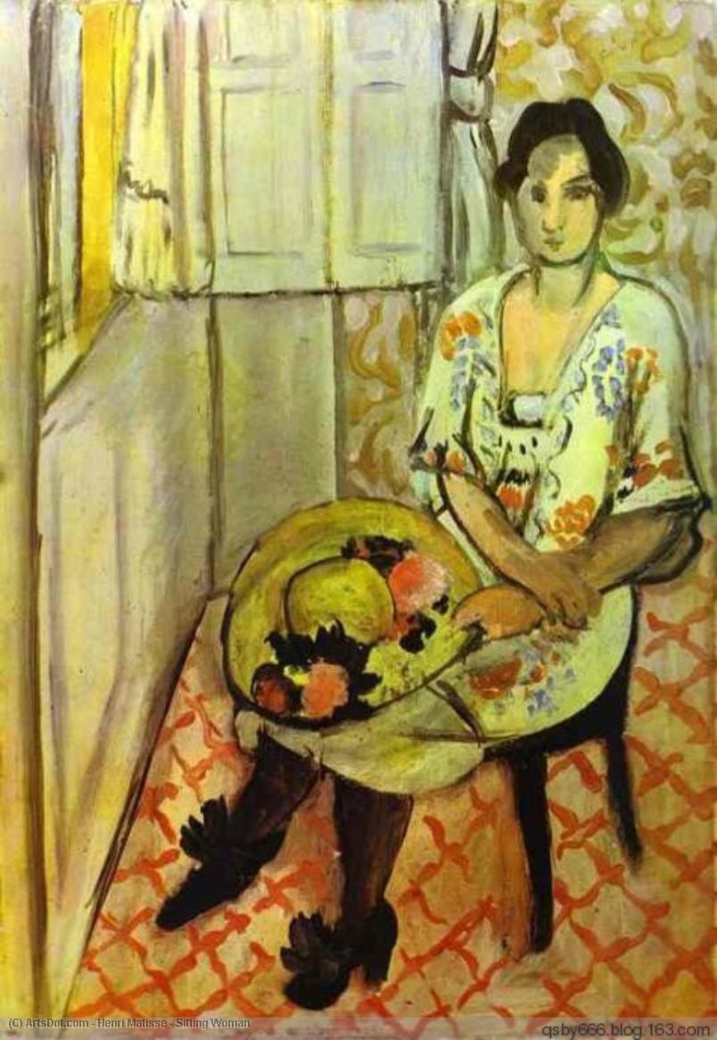 WikiOO.org - Encyclopedia of Fine Arts - Maľba, Artwork Henri Matisse - Sitting Woman