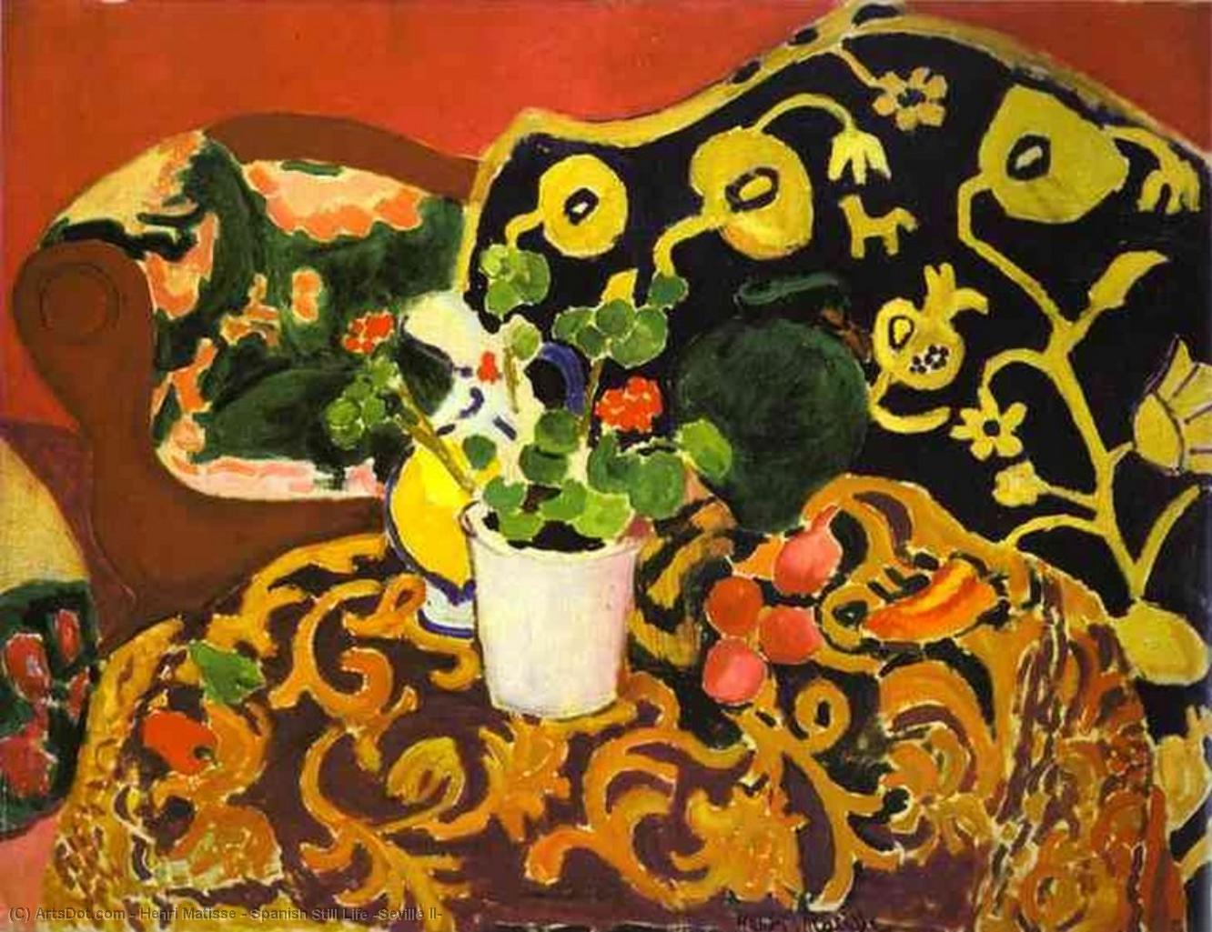 Wikoo.org - موسوعة الفنون الجميلة - اللوحة، العمل الفني Henri Matisse - Spanish Still Life (Seville II)