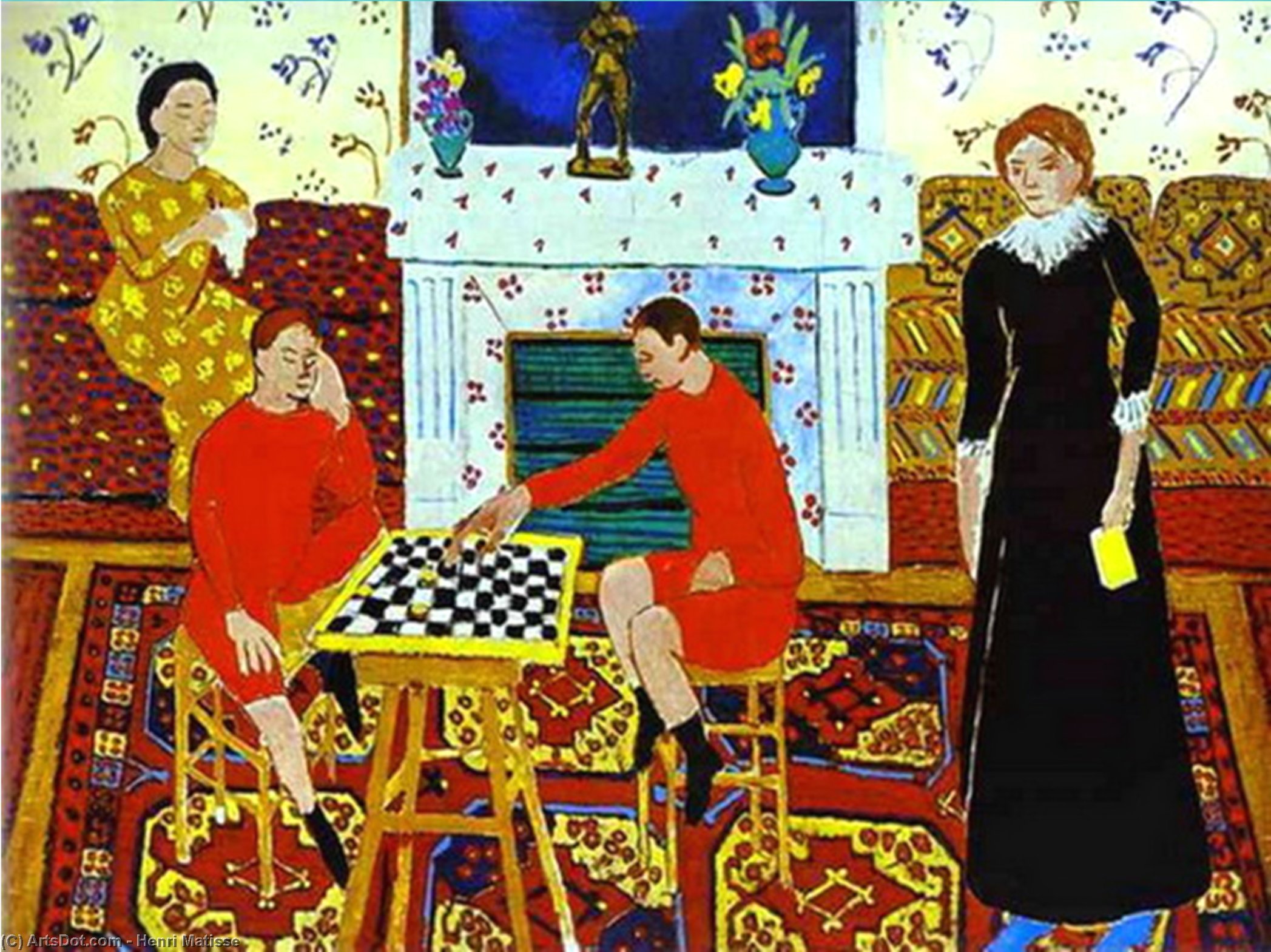 Wikoo.org - موسوعة الفنون الجميلة - اللوحة، العمل الفني Henri Matisse - The Painter's Family