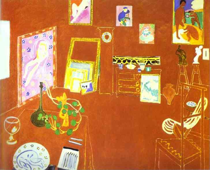 Wikioo.org - The Encyclopedia of Fine Arts - Painting, Artwork by Henri Matisse - The Red Studio