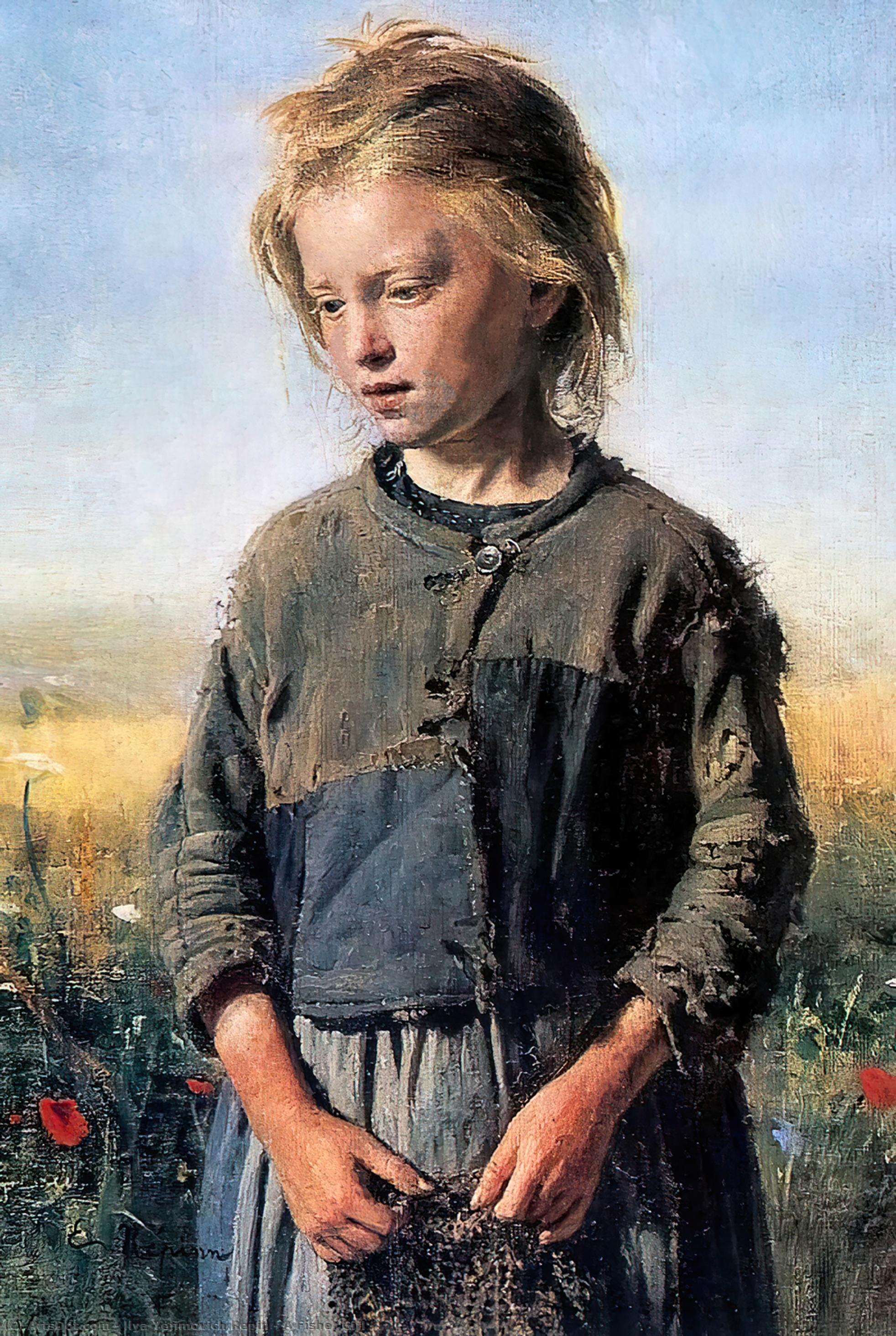 WikiOO.org - Encyclopedia of Fine Arts - Maleri, Artwork Ilya Yefimovich Repin - A Fisher Girl