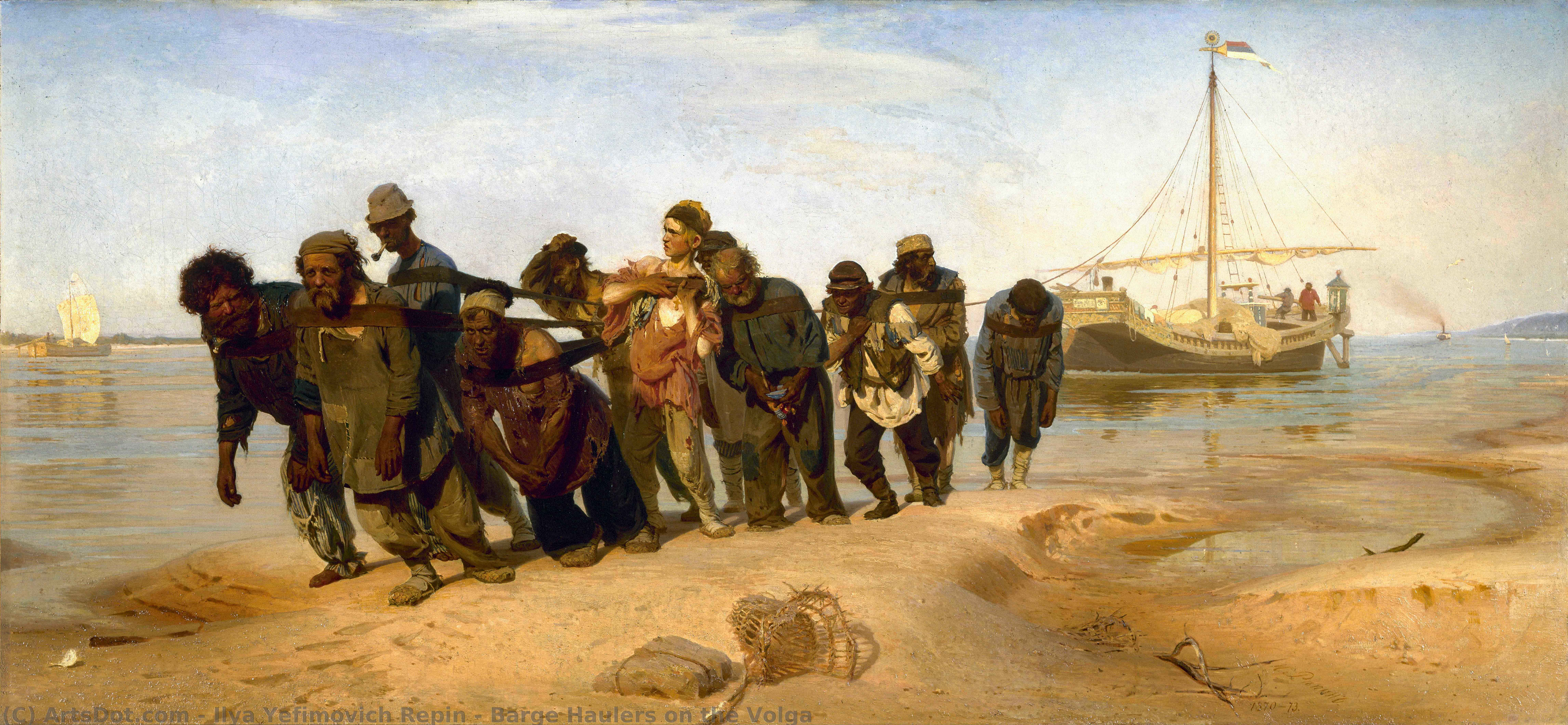 WikiOO.org - אנציקלופדיה לאמנויות יפות - ציור, יצירות אמנות Ilya Yefimovich Repin - Barge Haulers on the Volga