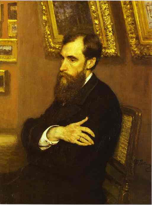 WikiOO.org - Encyclopedia of Fine Arts - Maleri, Artwork Ilya Yefimovich Repin - Portrait of Pavel Tretyakov, Founder of the Tretyakov Gallery