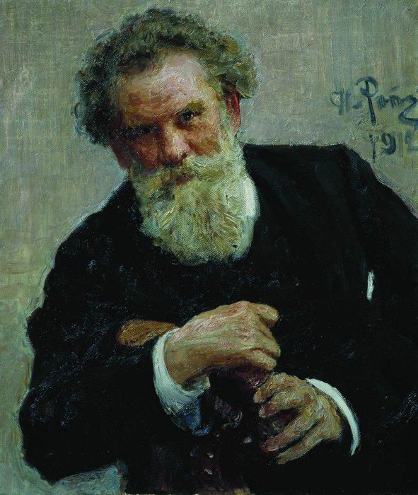 WikiOO.org - Enciclopédia das Belas Artes - Pintura, Arte por Ilya Yefimovich Repin - Portrait of the Author Vladimir Korolemko