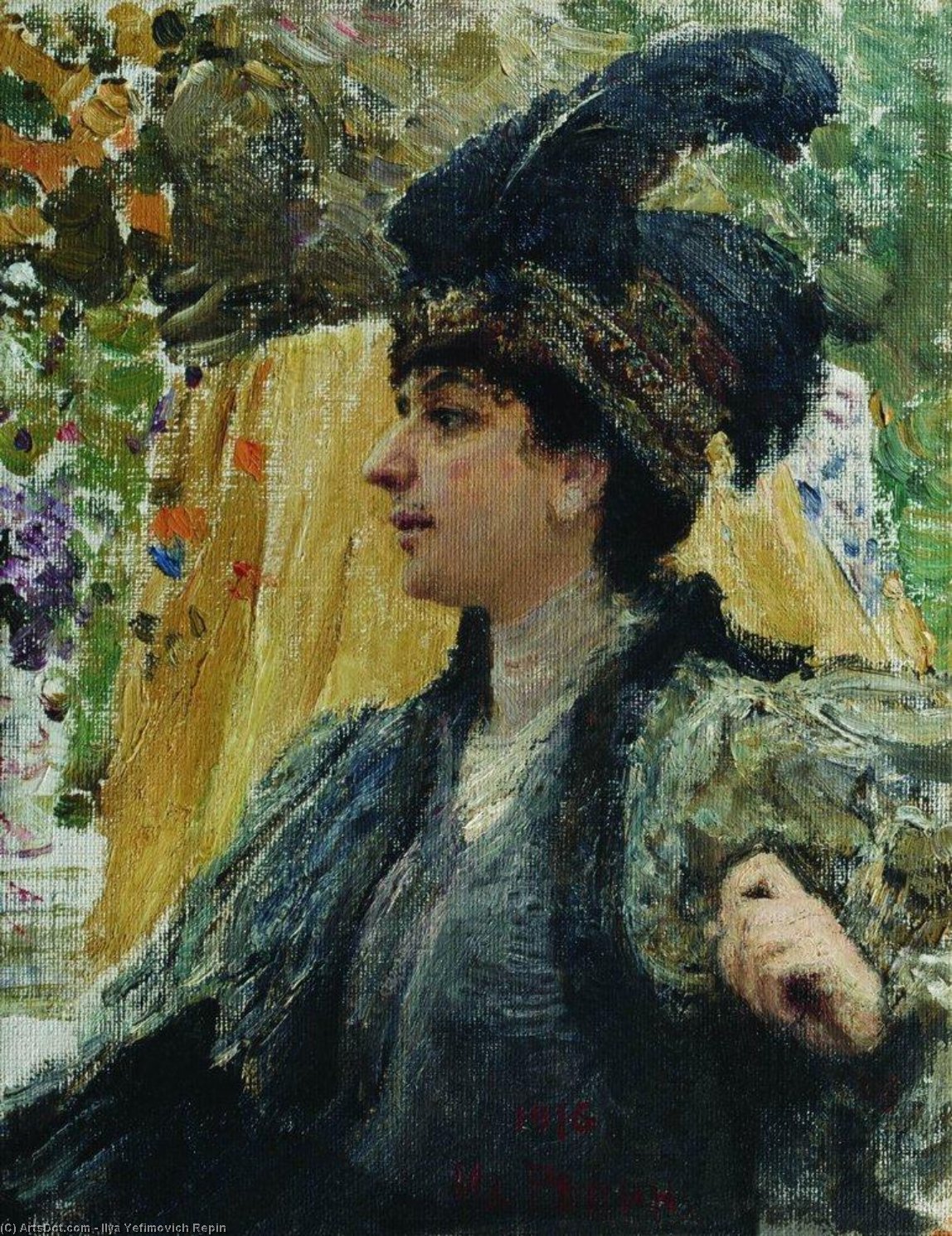 WikiOO.org - Enciklopedija likovnih umjetnosti - Slikarstvo, umjetnička djela Ilya Yefimovich Repin - Portrait of V. V. Verevkina