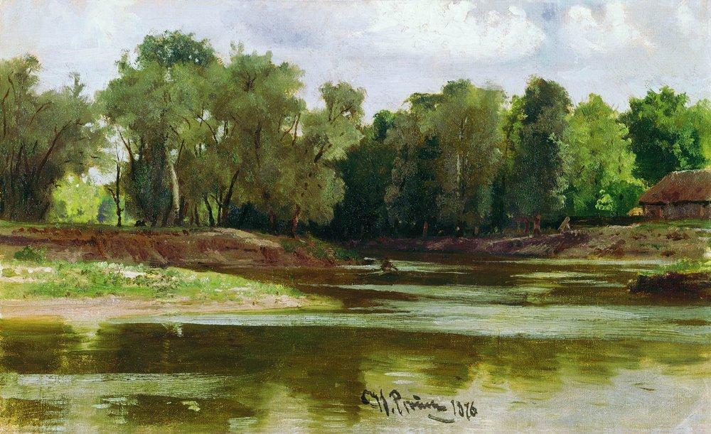 Wikioo.org - The Encyclopedia of Fine Arts - Painting, Artwork by Ilya Yefimovich Repin - River Bank