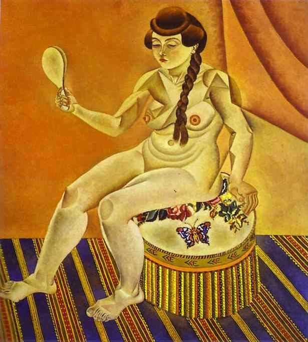 Wikioo.org - The Encyclopedia of Fine Arts - Painting, Artwork by Joan Miro - Nude with Mirror
