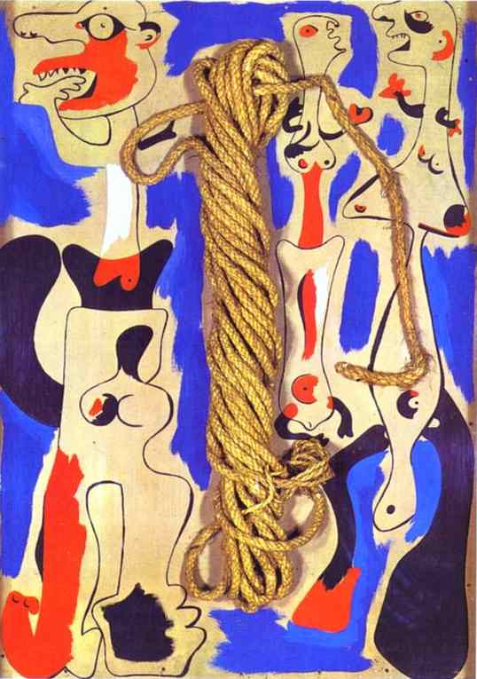 WikiOO.org - Encyclopedia of Fine Arts - Målning, konstverk Joan Miro - Rope and People I