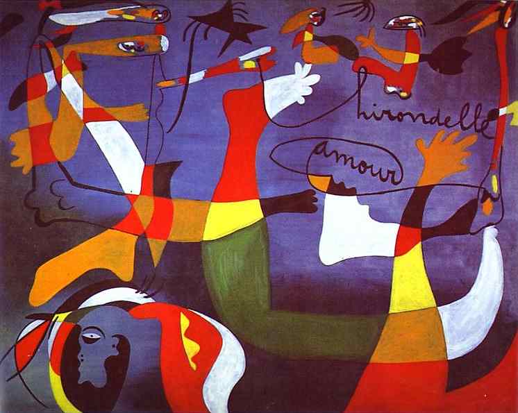 Wikioo.org - The Encyclopedia of Fine Arts - Painting, Artwork by Joan Miro - Swallow,Love