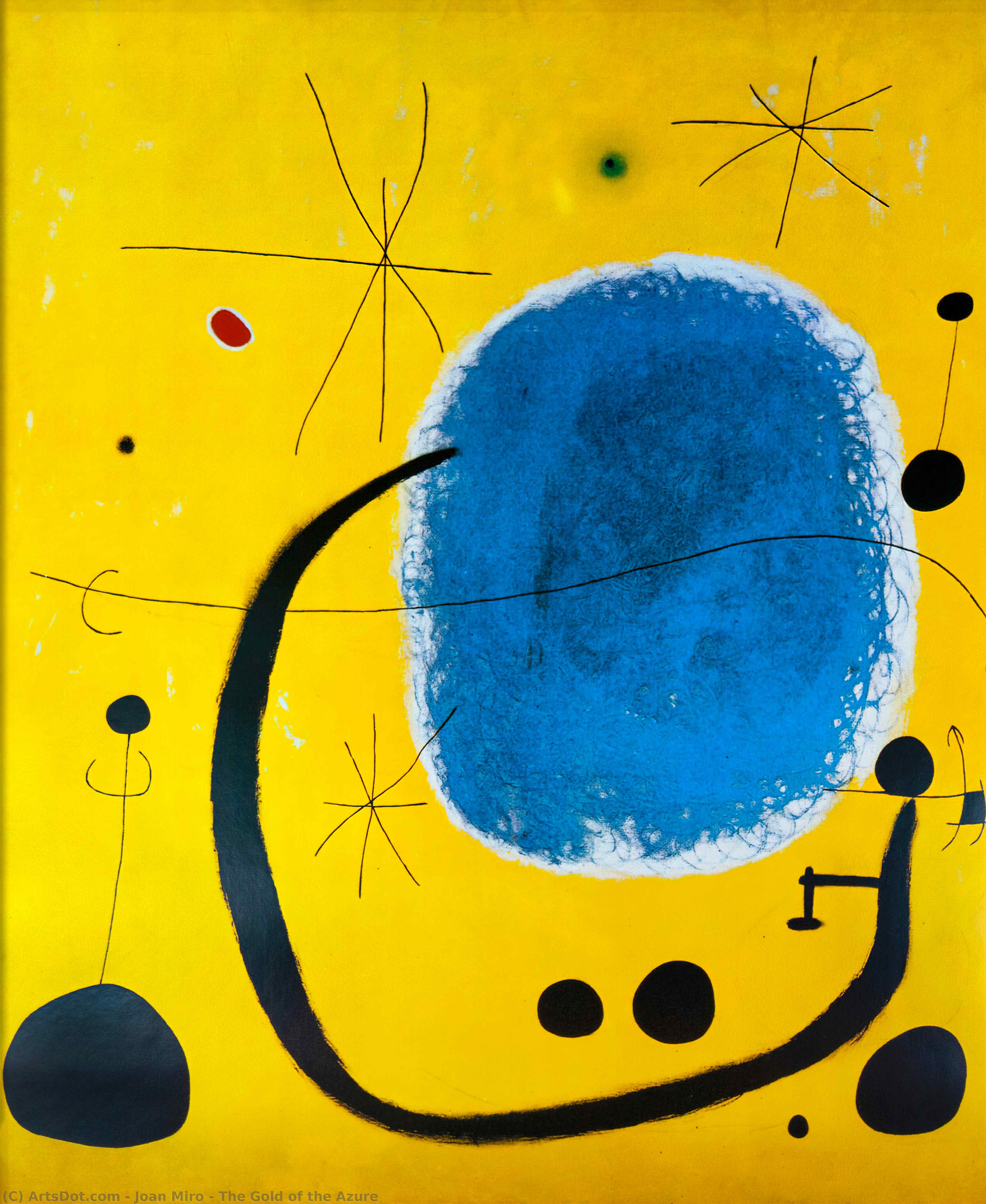 Wikioo.org - The Encyclopedia of Fine Arts - Painting, Artwork by Joan Miro - The Gold of the Azure