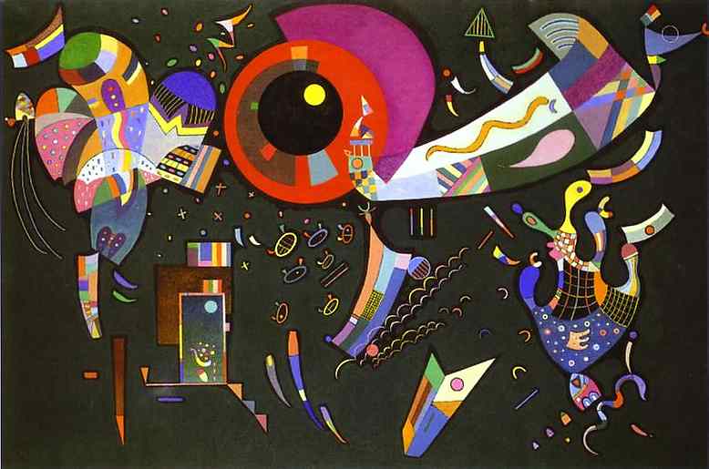 Wikoo.org - موسوعة الفنون الجميلة - اللوحة، العمل الفني Wassily Kandinsky - Around The Circle