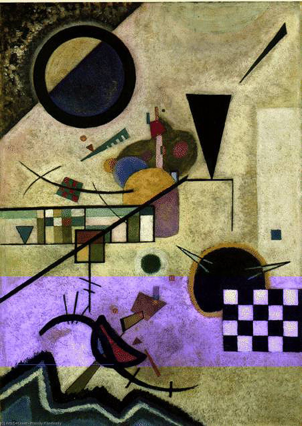 Wikioo.org - Bách khoa toàn thư về mỹ thuật - Vẽ tranh, Tác phẩm nghệ thuật Wassily Kandinsky - Contrasting Sounds
