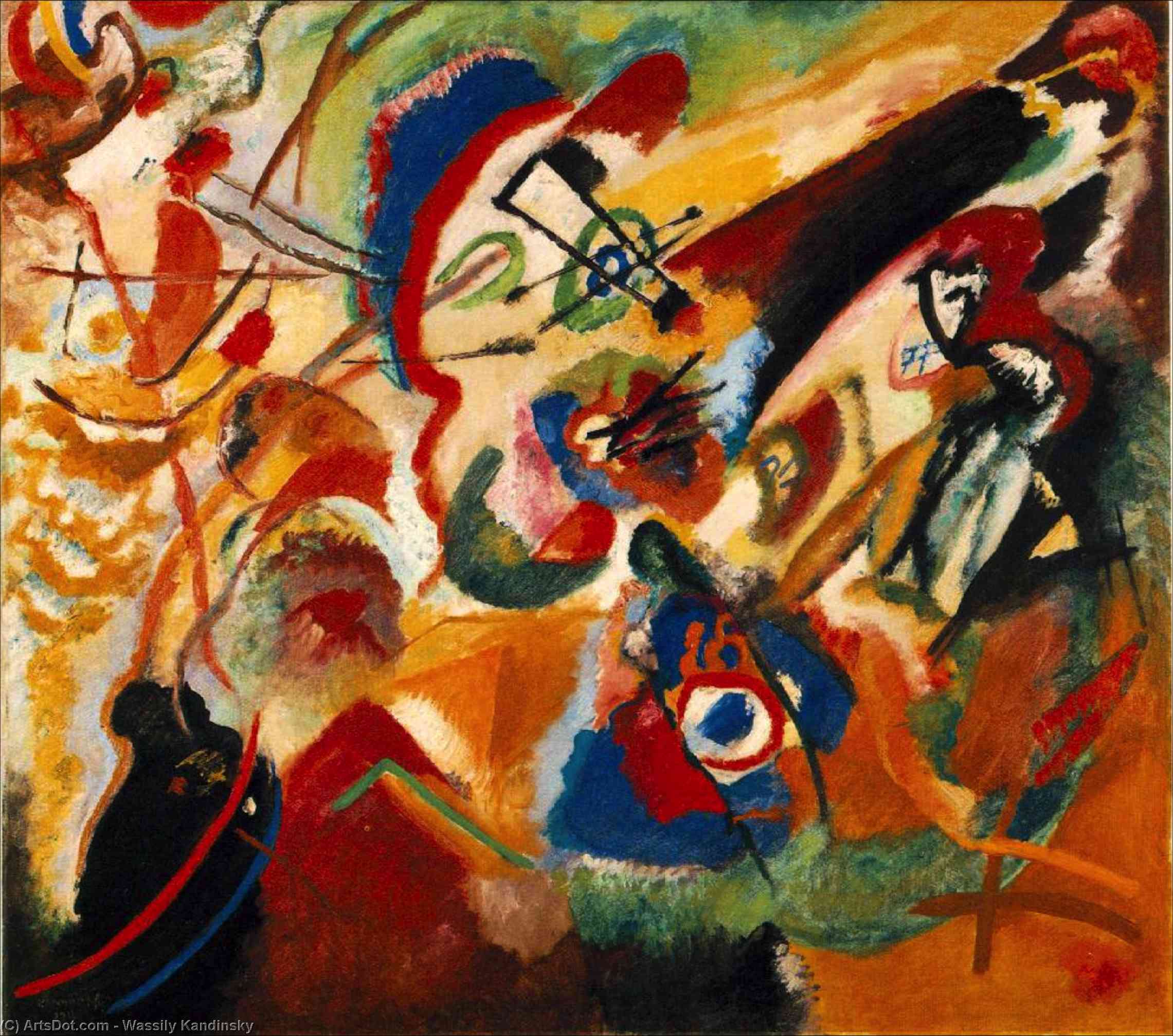 Wikioo.org - สารานุกรมวิจิตรศิลป์ - จิตรกรรม Wassily Kandinsky - Fragment 2 For Composition Vii