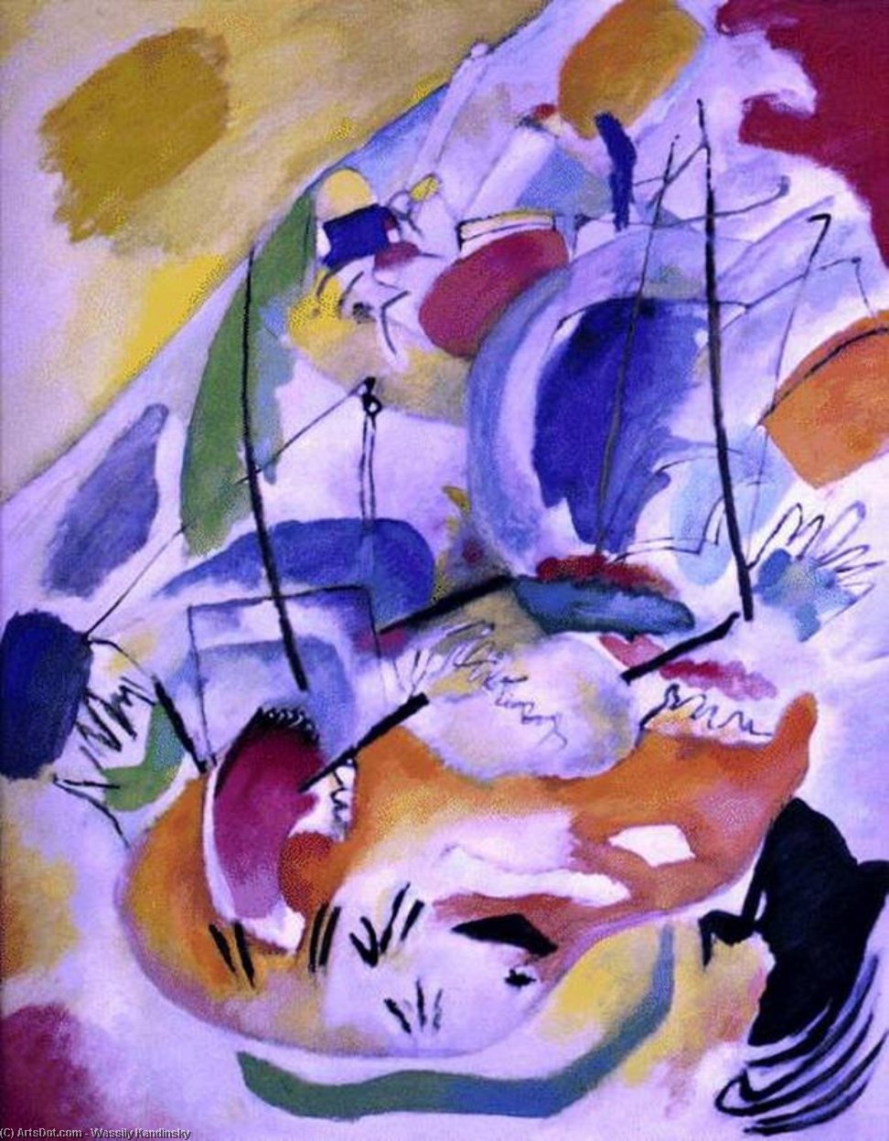 WikiOO.org - Εγκυκλοπαίδεια Καλών Τεχνών - Ζωγραφική, έργα τέχνης Wassily Kandinsky - Improvisation 31 (Sea Battle)