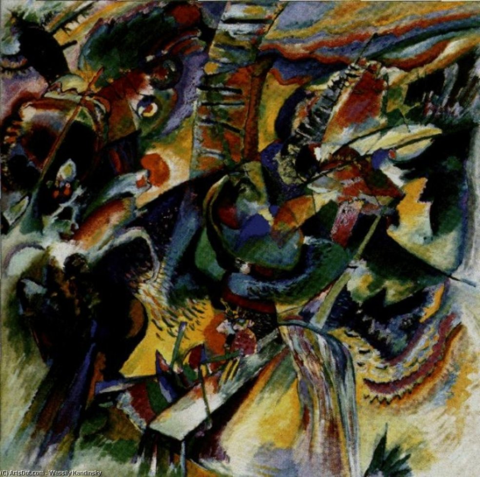 Wikoo.org - موسوعة الفنون الجميلة - اللوحة، العمل الفني Wassily Kandinsky - Ravine Improvisation