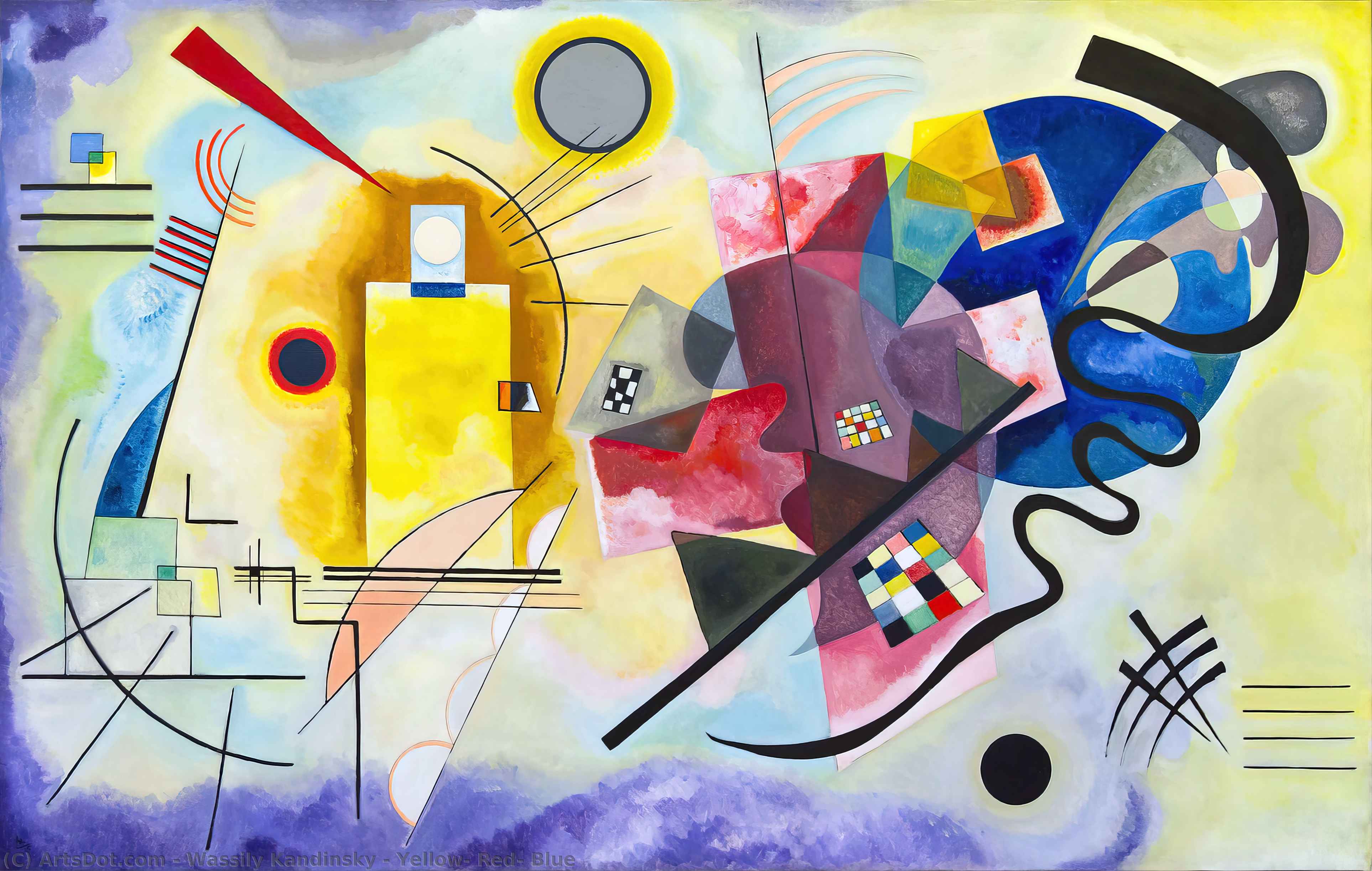 WikiOO.org - Encyclopedia of Fine Arts - Maleri, Artwork Wassily Kandinsky - Yellow, Red, Blue
