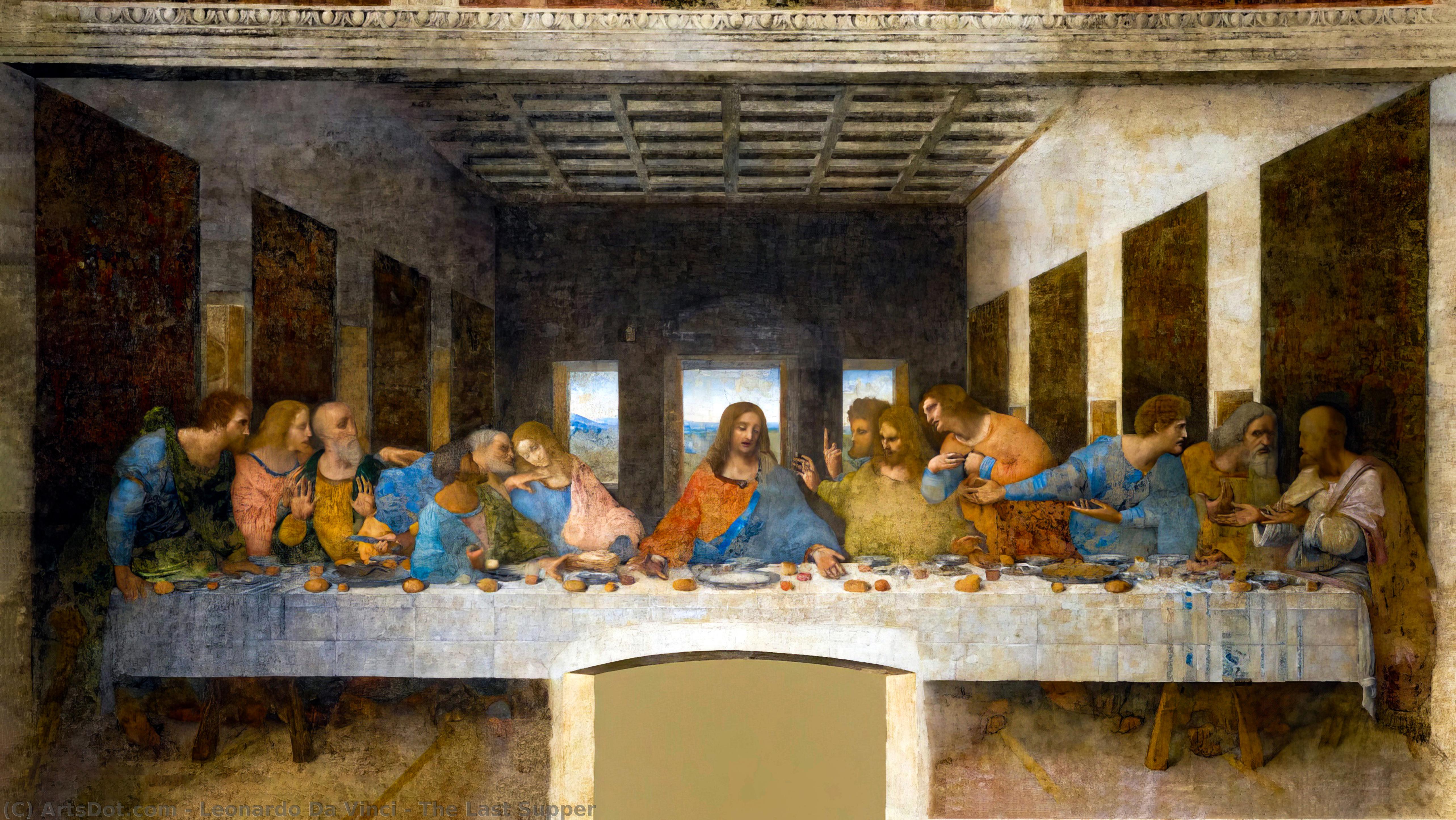 WikiOO.org - دایره المعارف هنرهای زیبا - نقاشی، آثار هنری Leonardo Da Vinci - The Last Supper