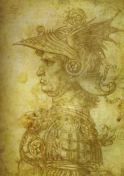 Wikioo.org – La Enciclopedia de las Bellas Artes - Pintura, Obras de arte de Leonardo Da Vinci - antiguo guerrero